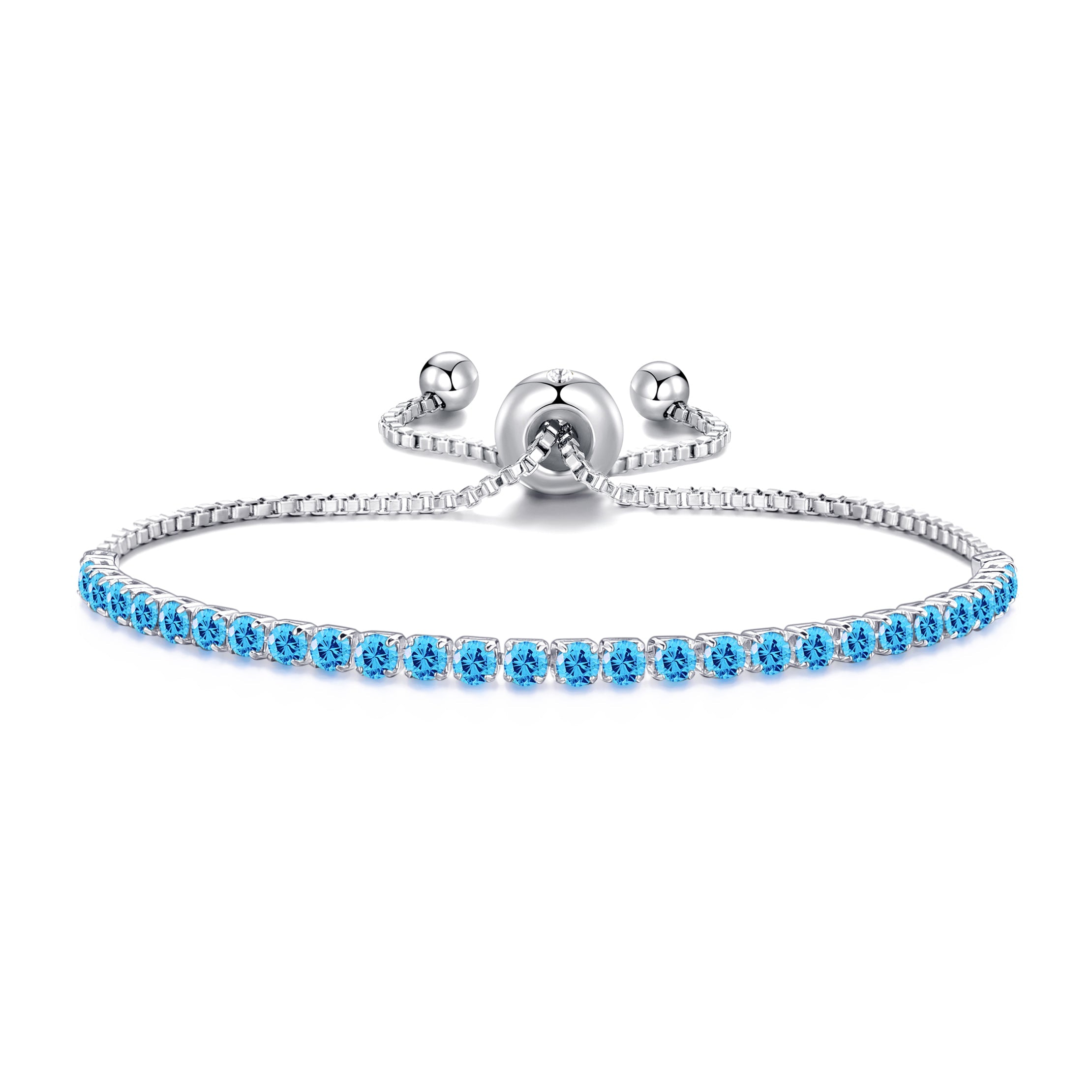 Light Blue Tennis Friendship Bracelet Created with Zircondia® Crystals