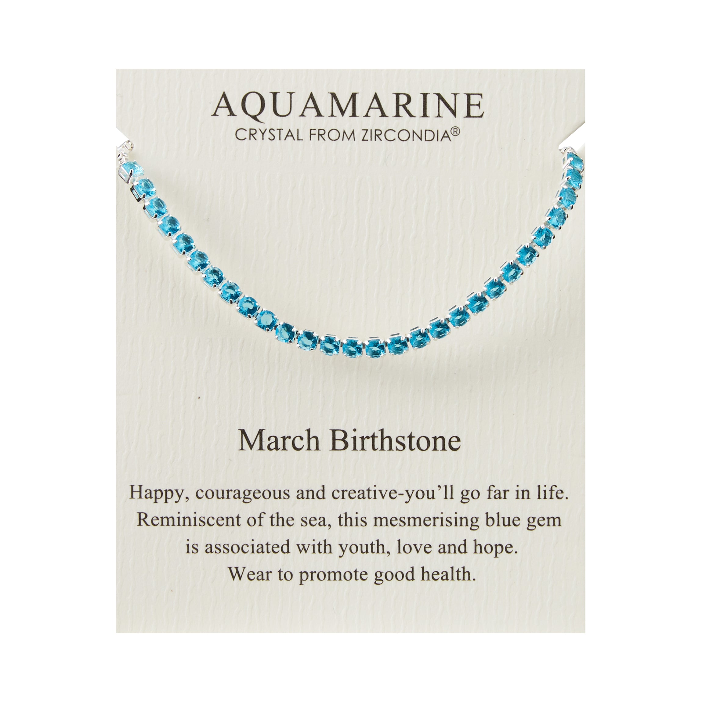 March Birthstone Friendship Bracelet with Aquamarine Zircondia® Crystals