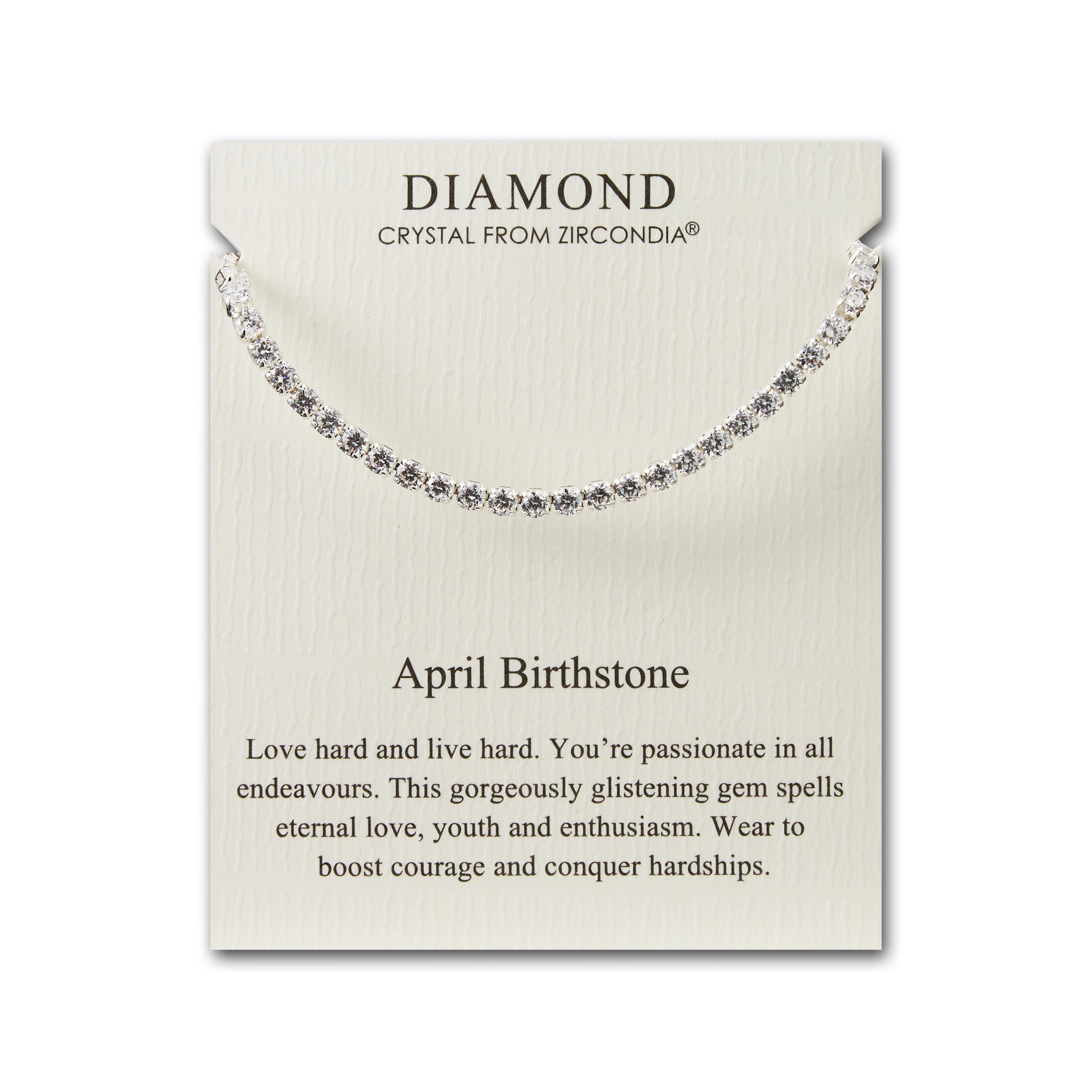 April Birthstone Friendship Bracelet with Diamond Zircondia® Crystals