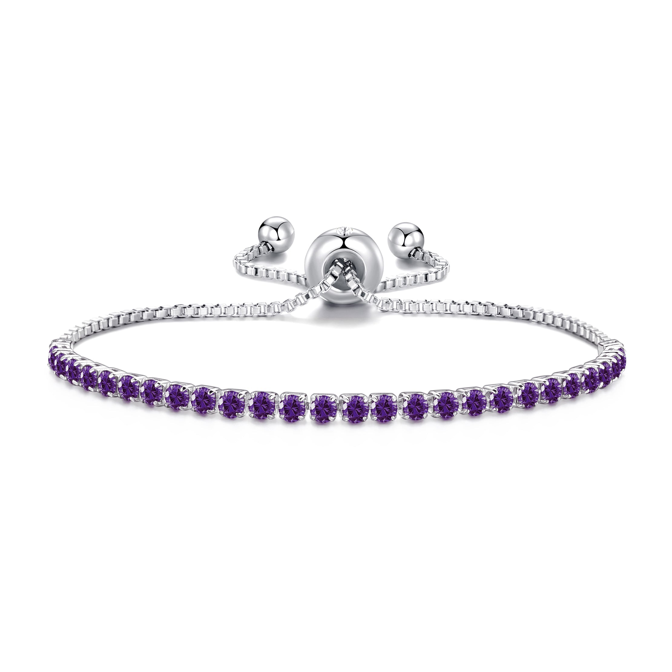 Purple Tennis Friendship Bracelet Created with Zircondia® Crystals