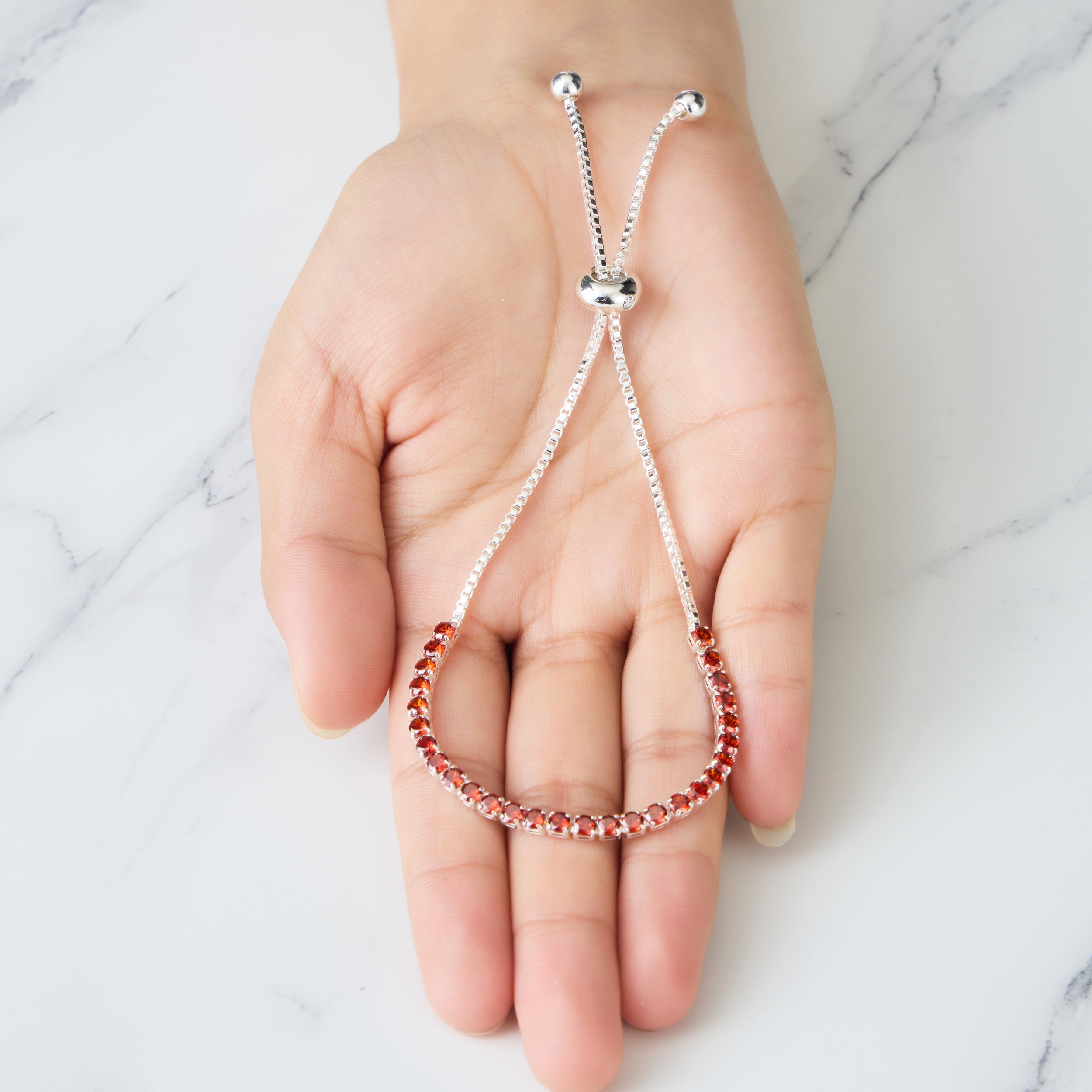 July Birthstone Friendship Bracelet with Ruby Zircondia® Crystals