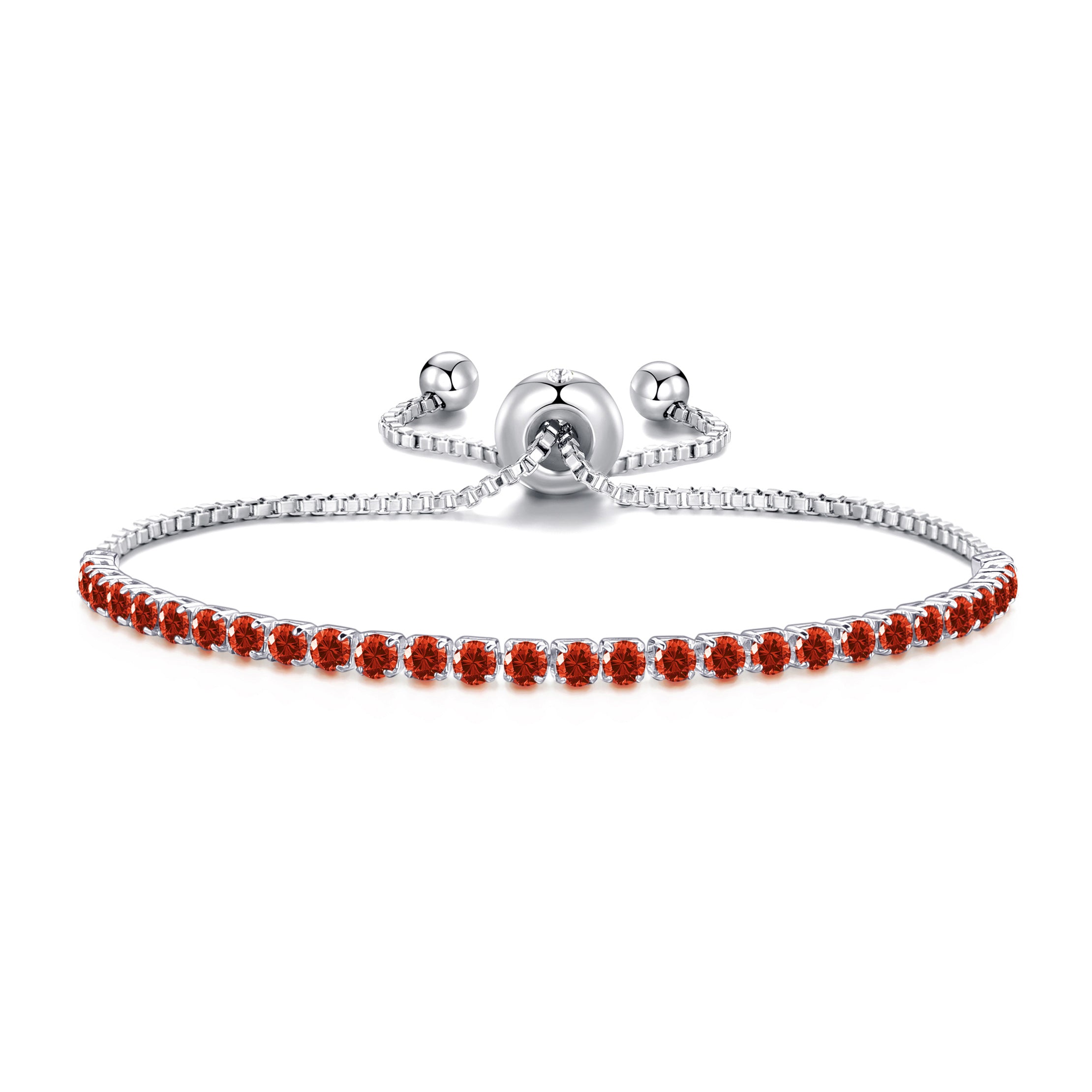 Red Tennis Friendship Bracelet Created with Zircondia® Crystals