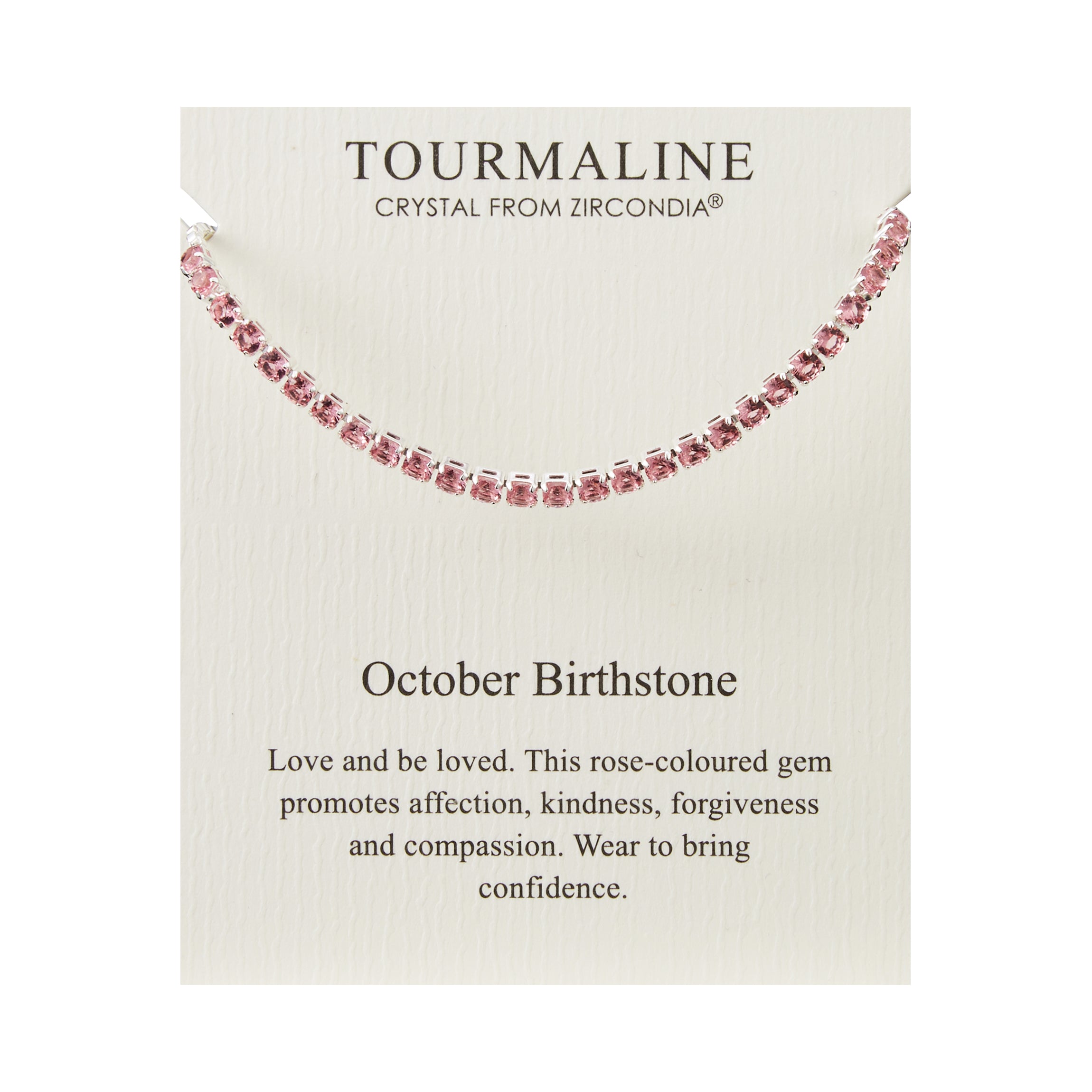 October Birthstone Friendship Bracelet with Tourmaline Zircondia® Crystals