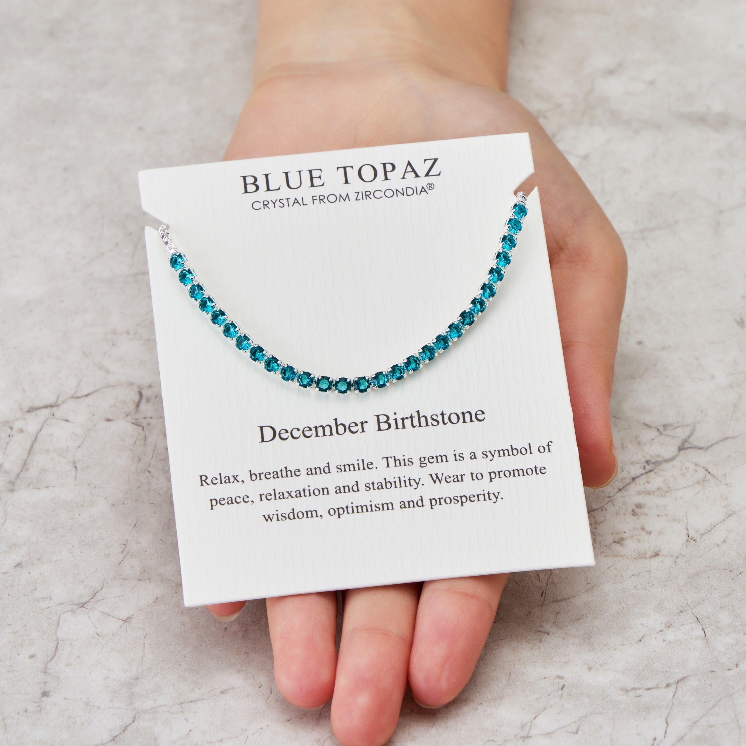 December Birthstone Friendship Bracelet with Blue Topaz Zircondia® Crystals