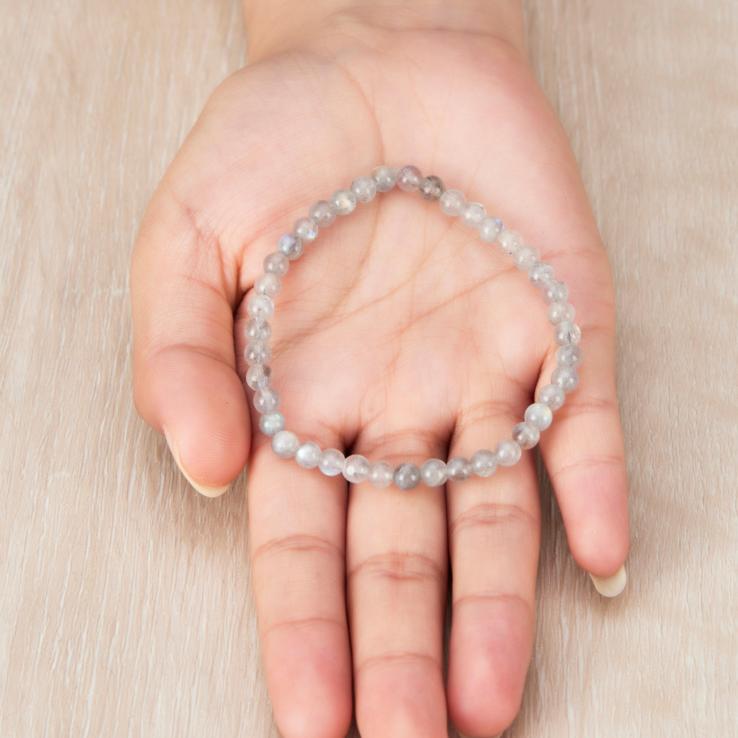 Moonstone Mini Beaded Gemstone Stretch Bracelet