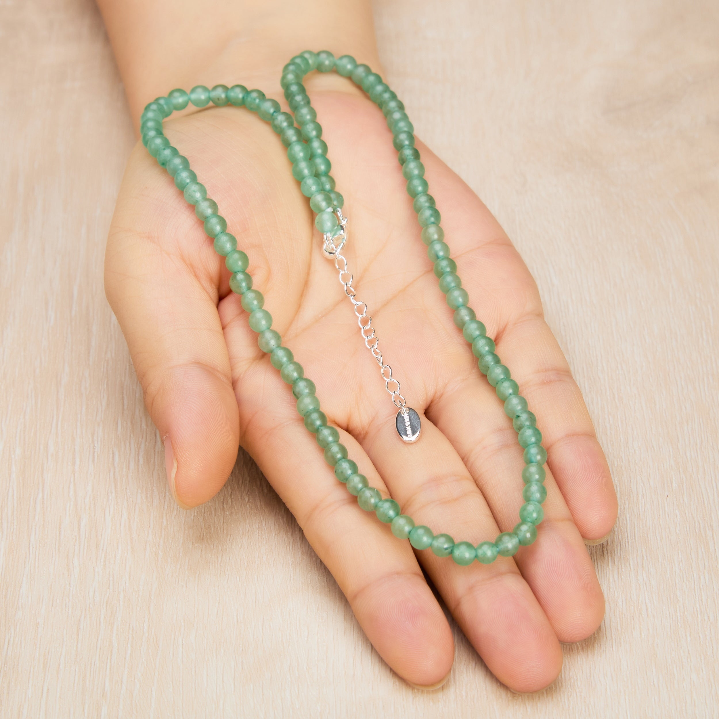 Green Aventurine Mini Beaded Gemstone Necklace