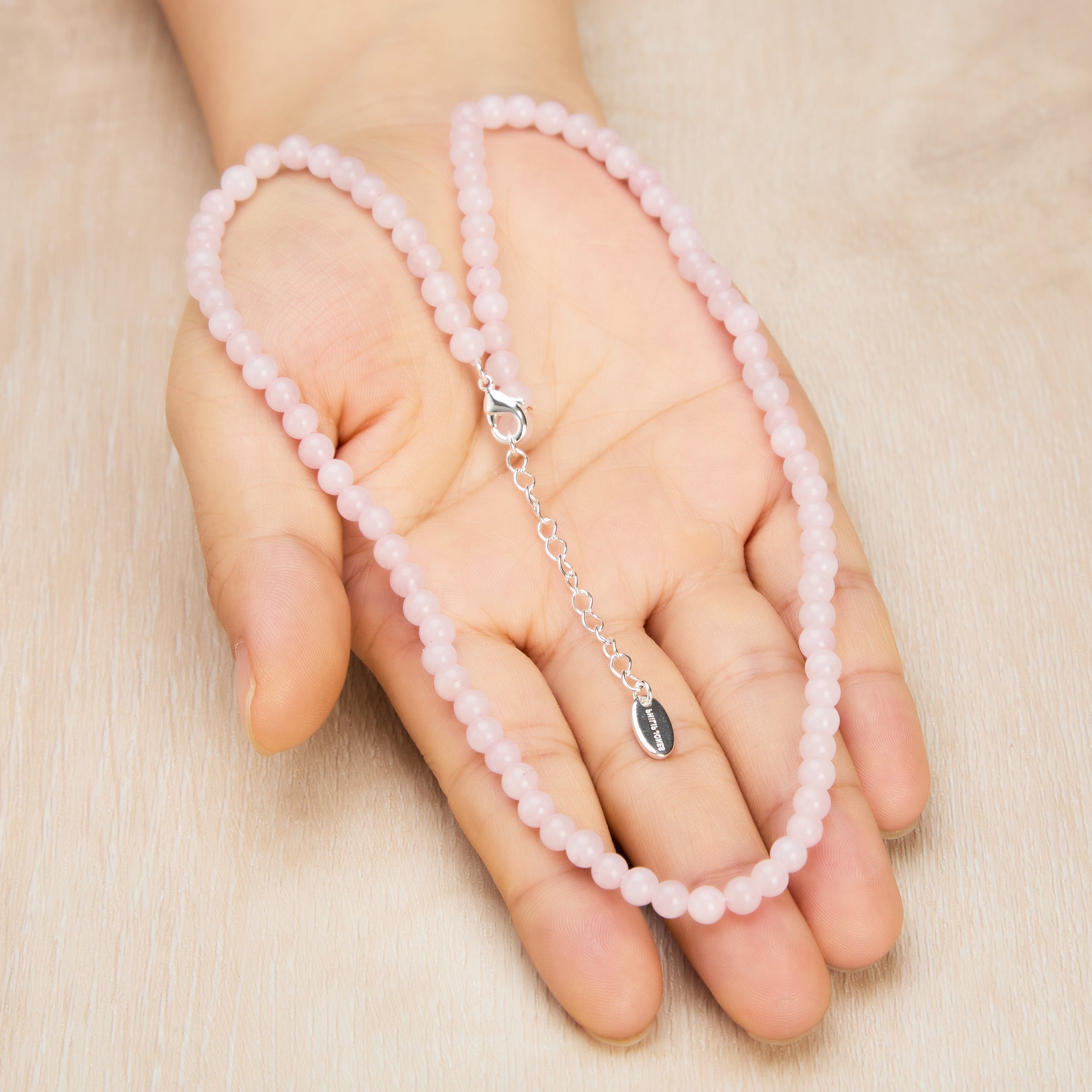 Rose Quartz Mini Beaded Gemstone Necklace