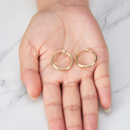Pack of 3 18k Gold Plated 20mm, 30mm & 40mm Hoop Earrings