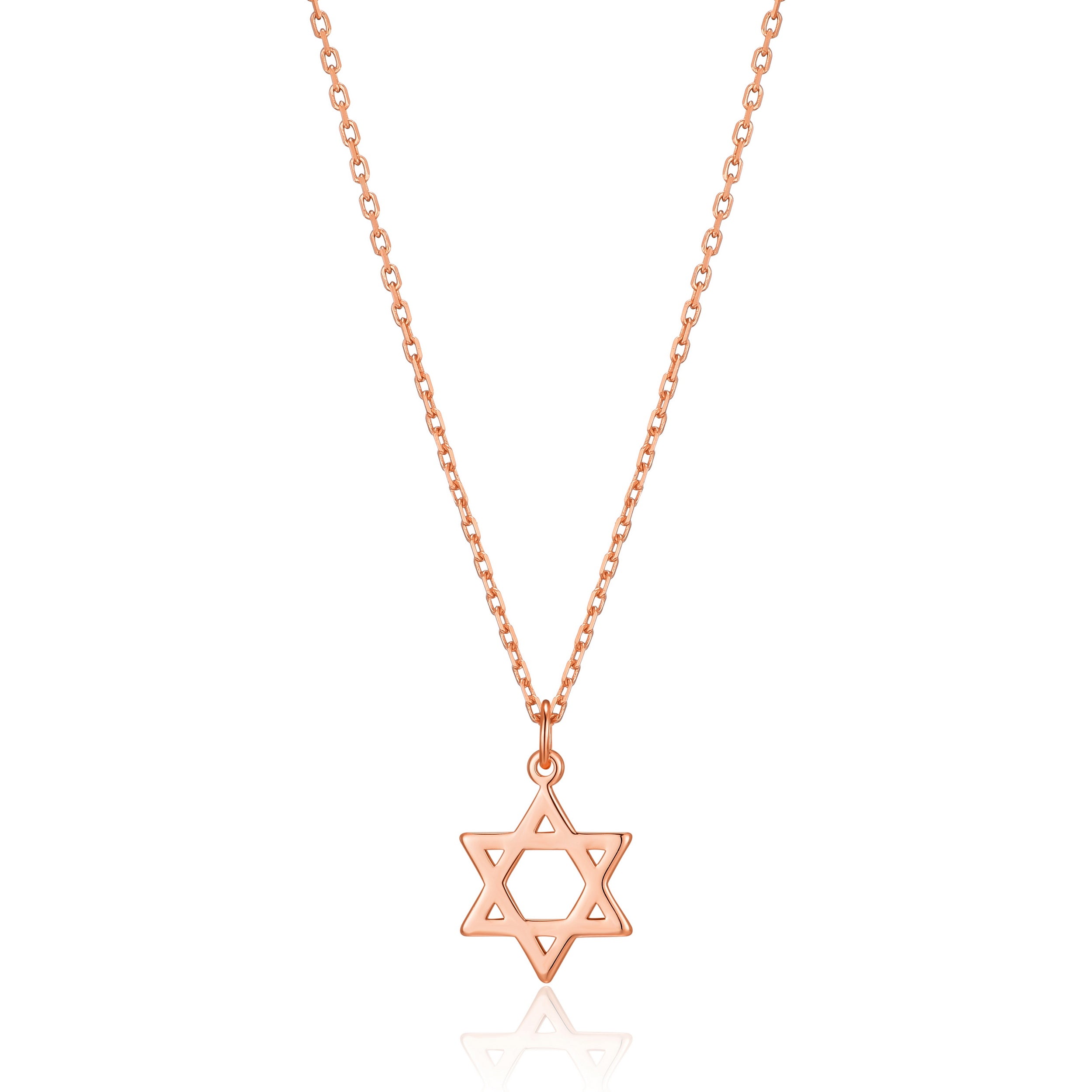 Rose Gold Plated Star of David Necklace