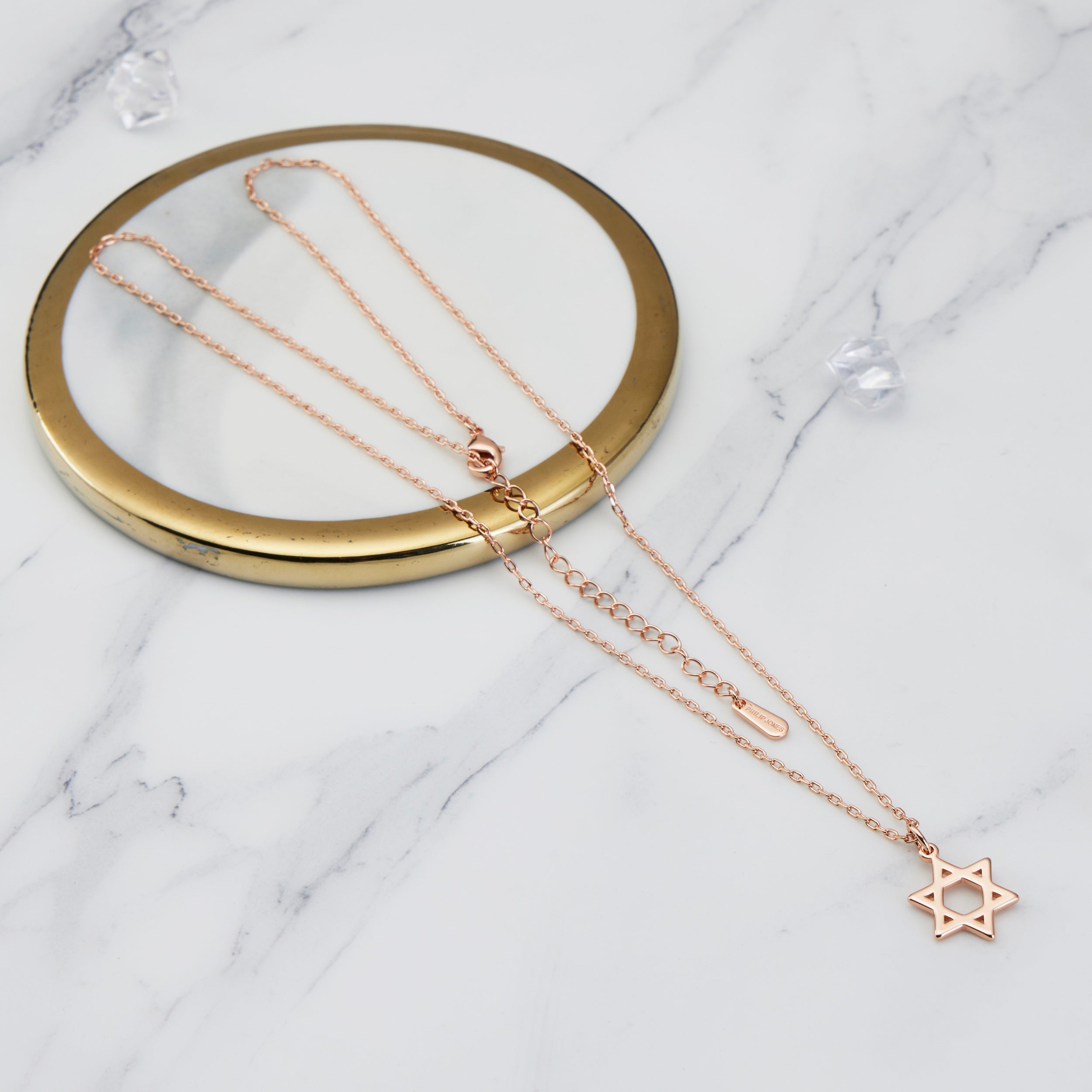 Rose Gold Plated Star of David Necklace