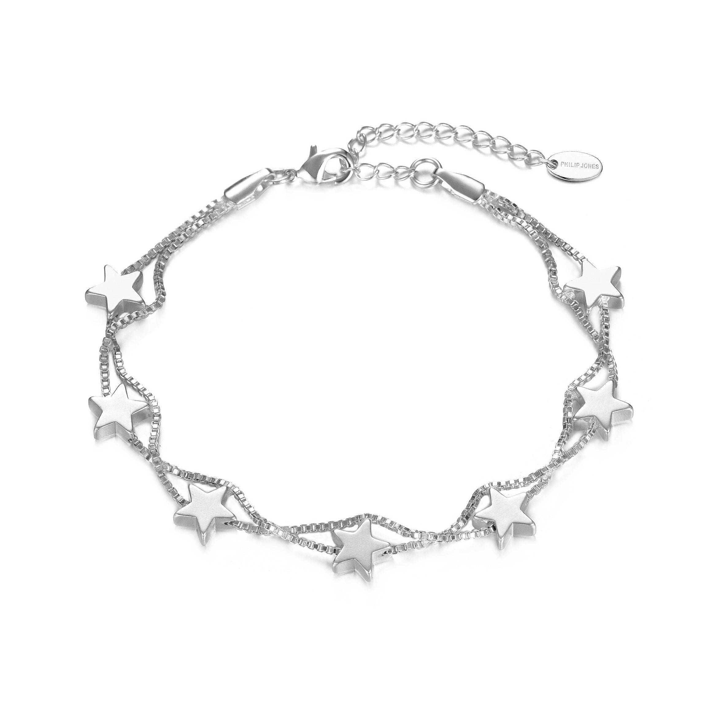 Silver Plated Star Bracelet by Philip Jones Jewellery