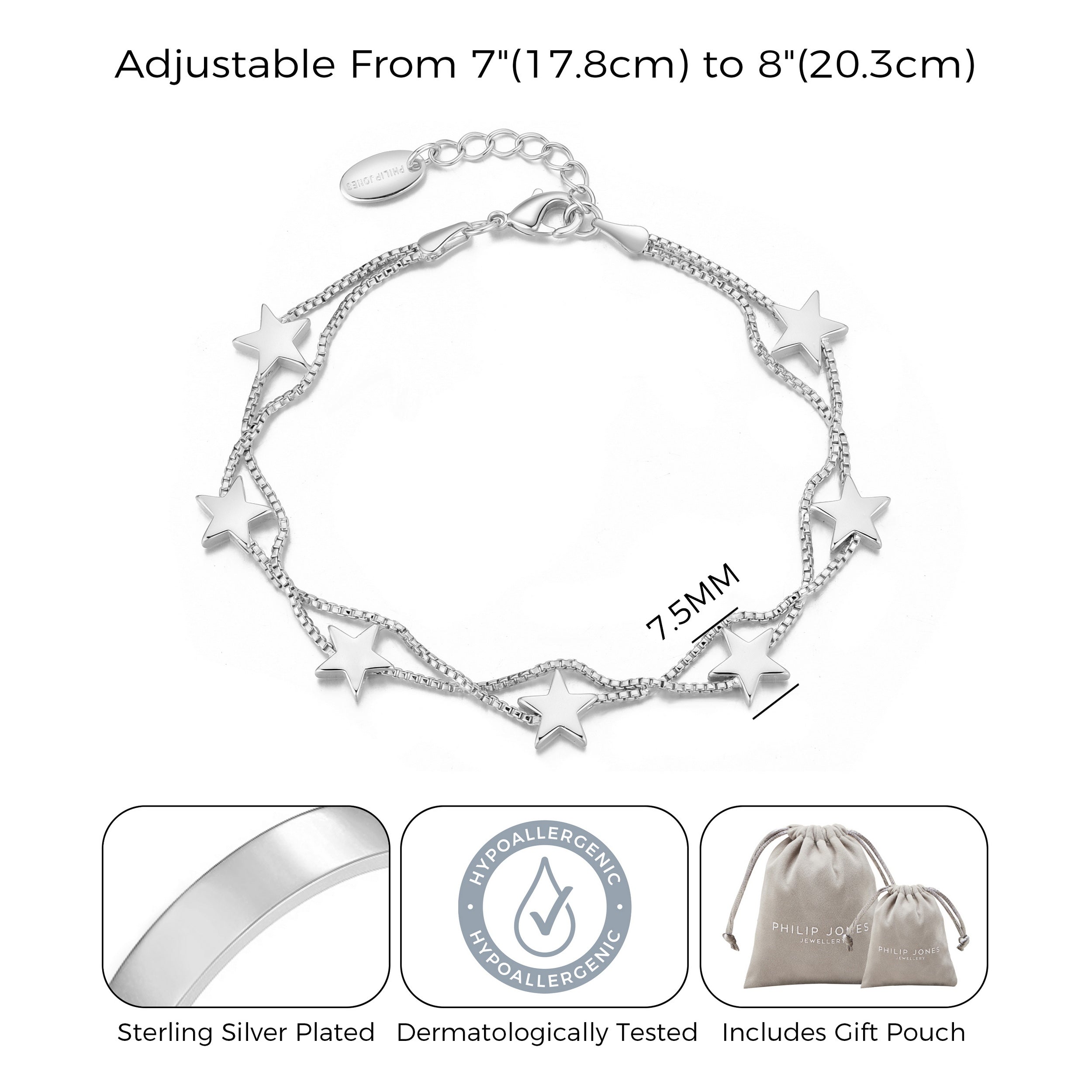 Silver Plated Star Bracelet