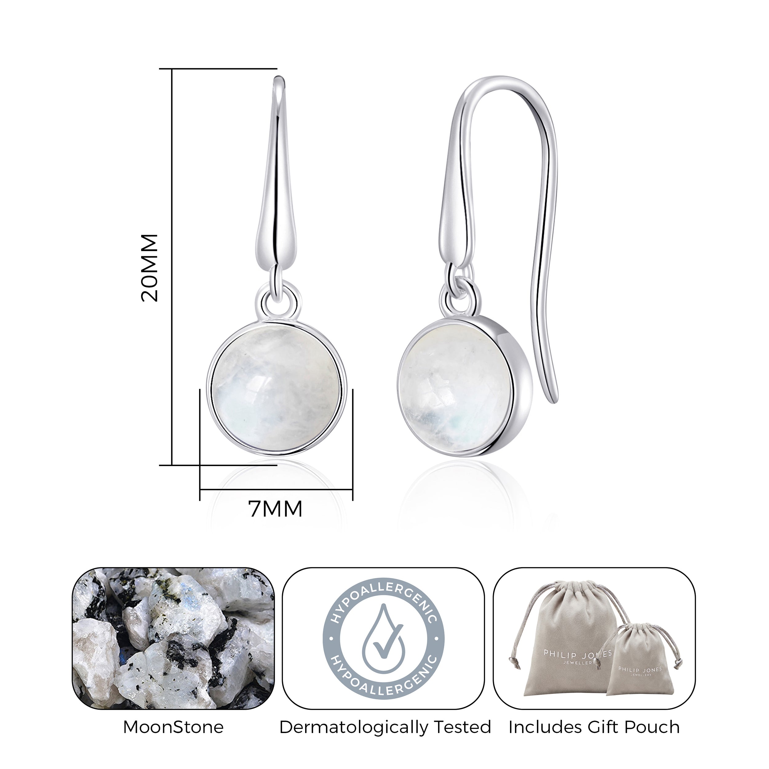 Moonstone Drop Earrings