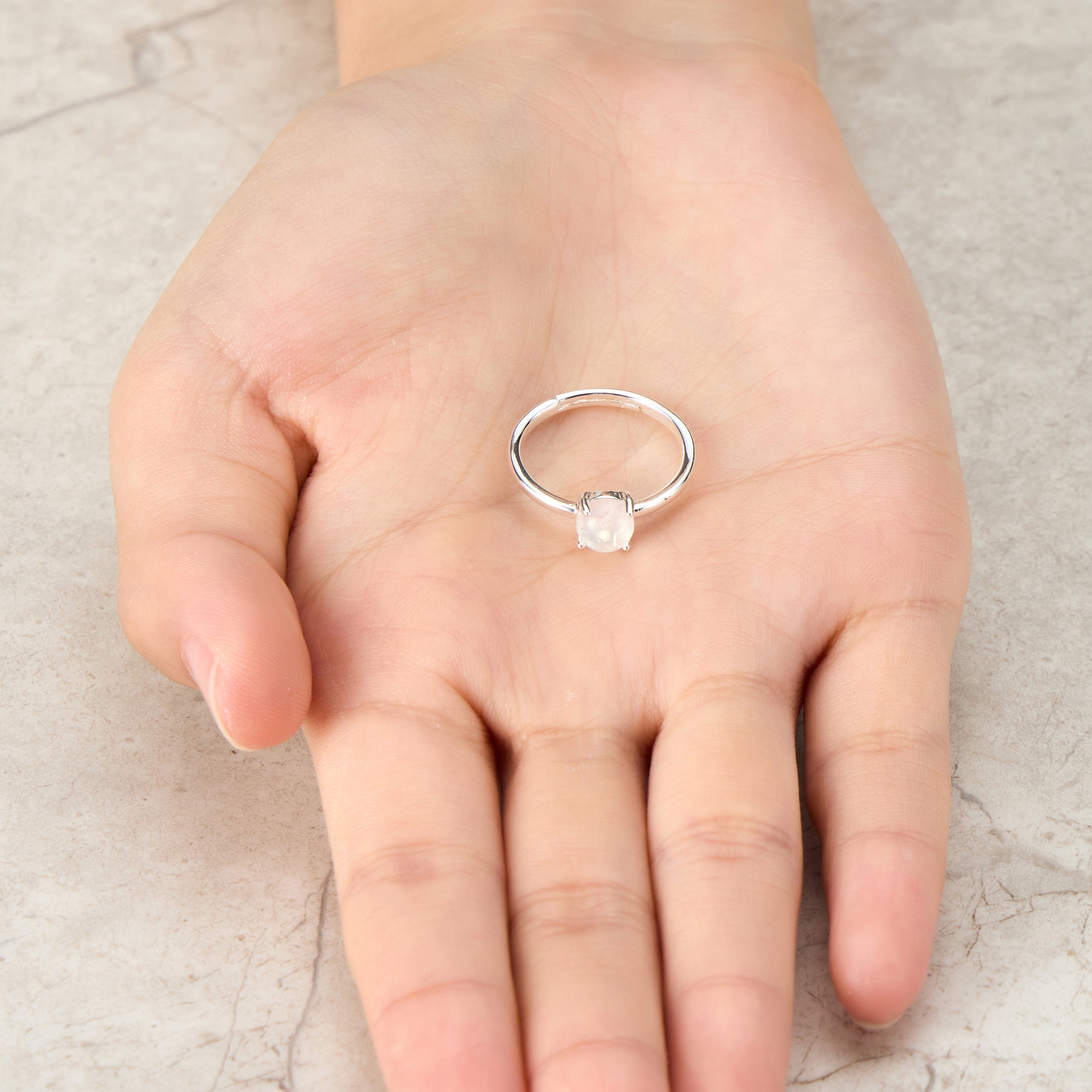 Moonstone Adjustable Ring