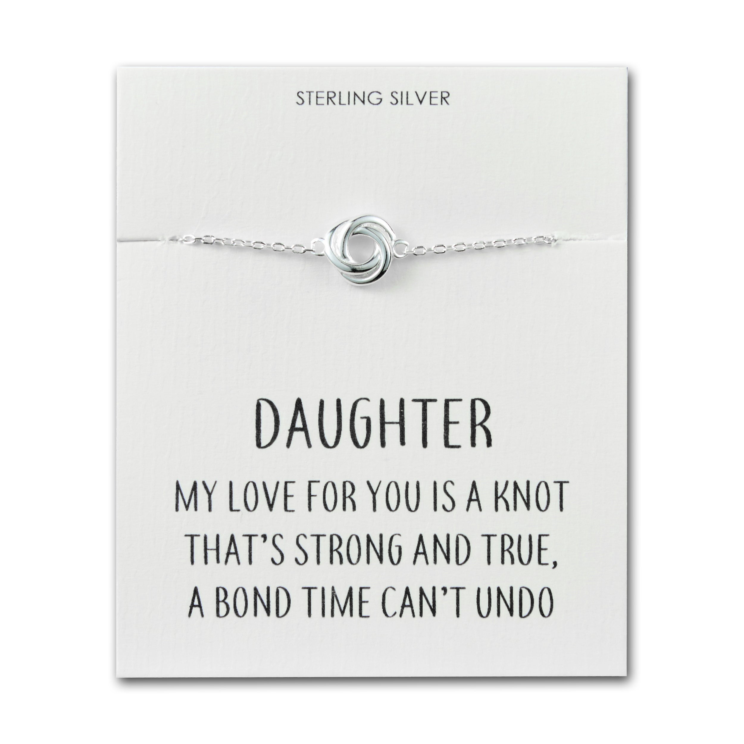 Sterling Silver Daughter Quote Knot Bracelet