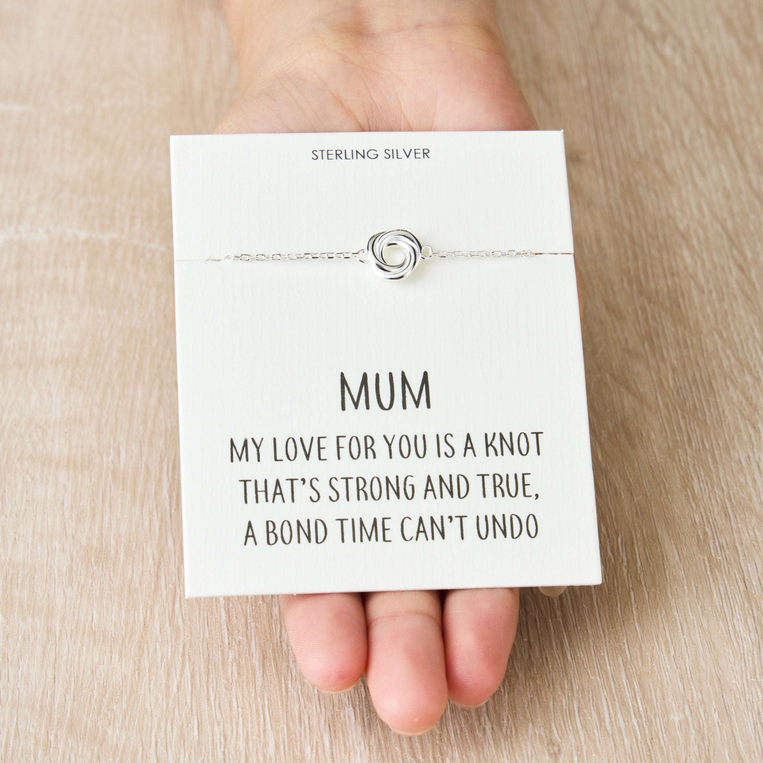 Sterling Silver Mum Quote Knot Bracelet