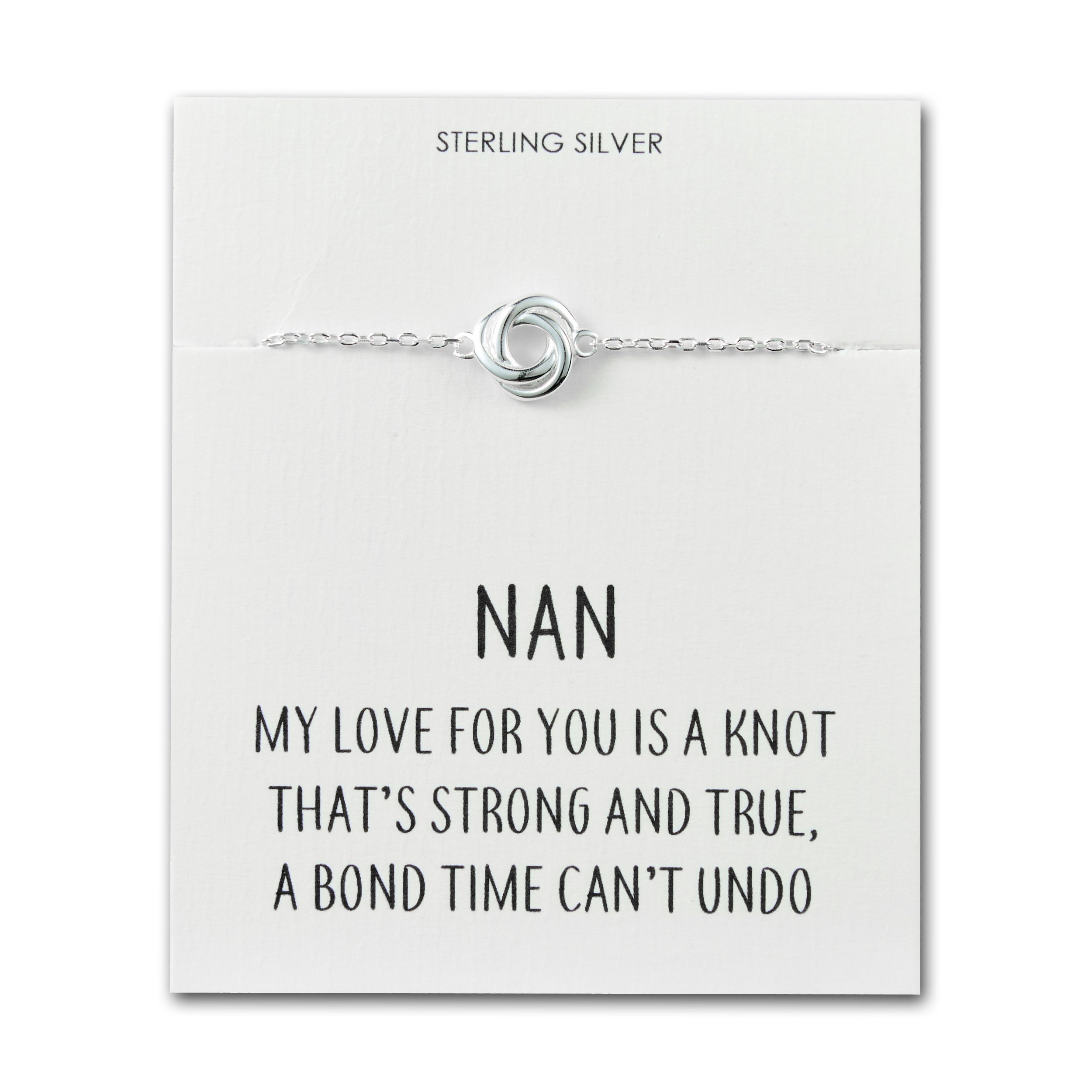 Sterling Silver Nan Quote Knot Bracelet