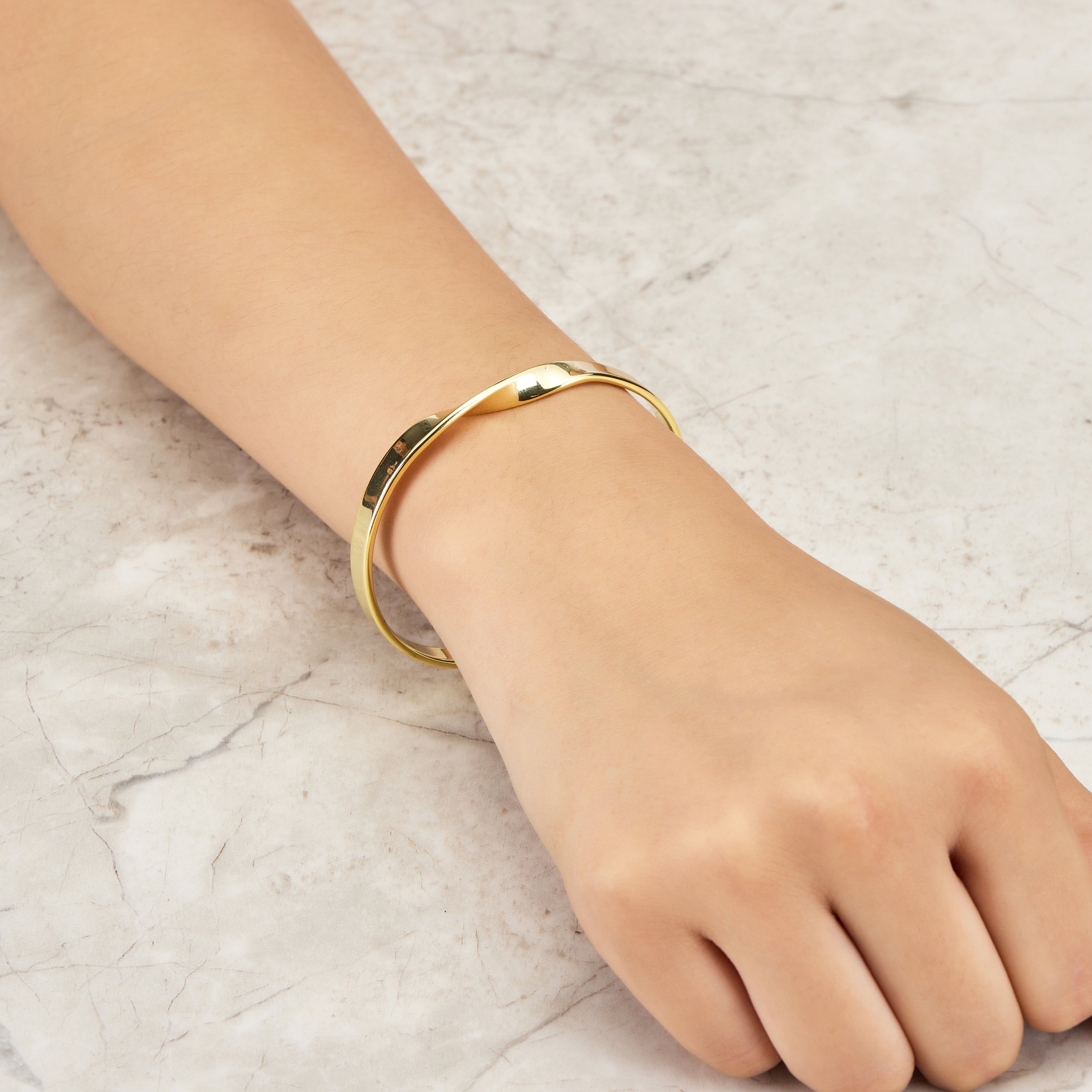 Gold Plated Twist Cuff Bangle