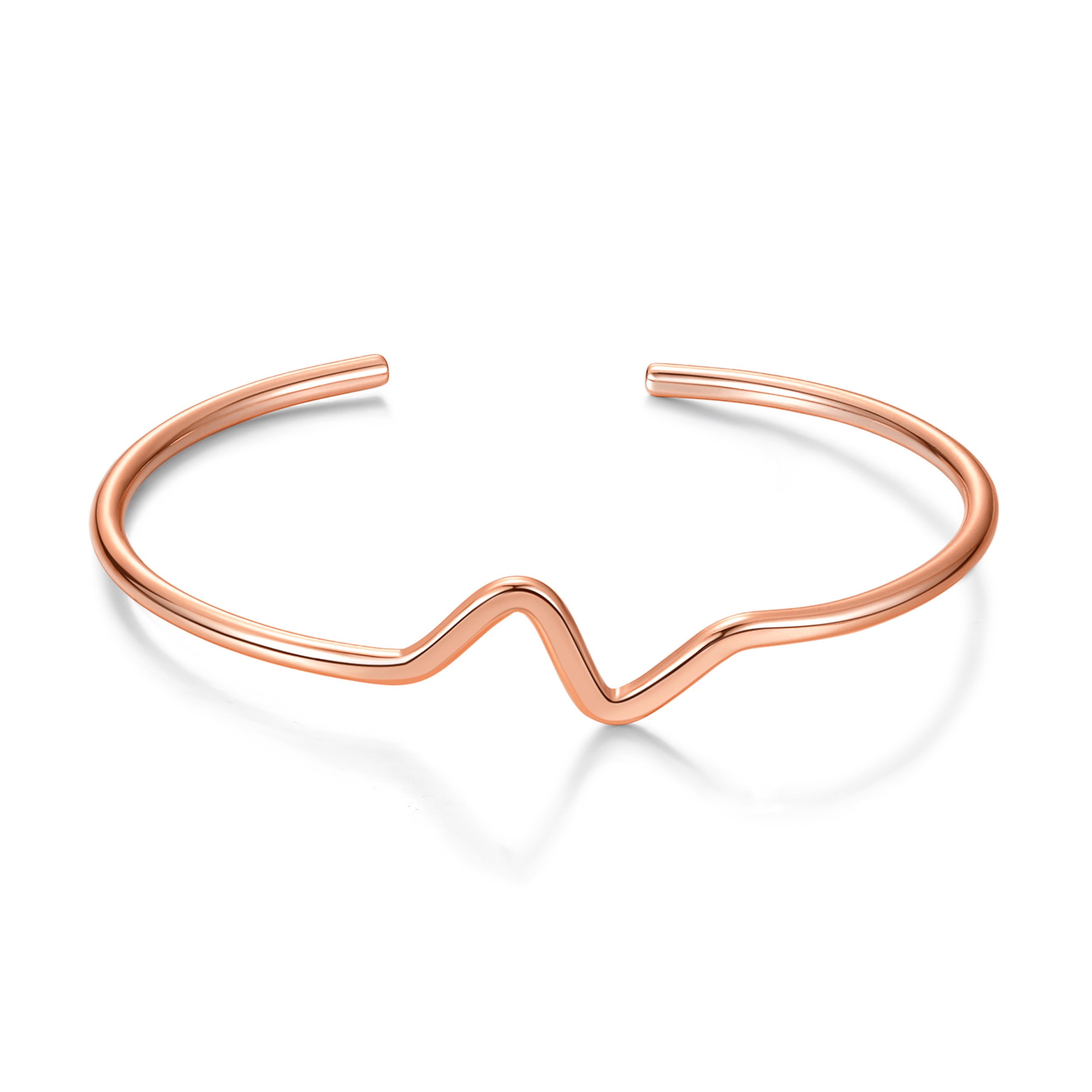 Rose Gold Plated Wave Cuff Bangle