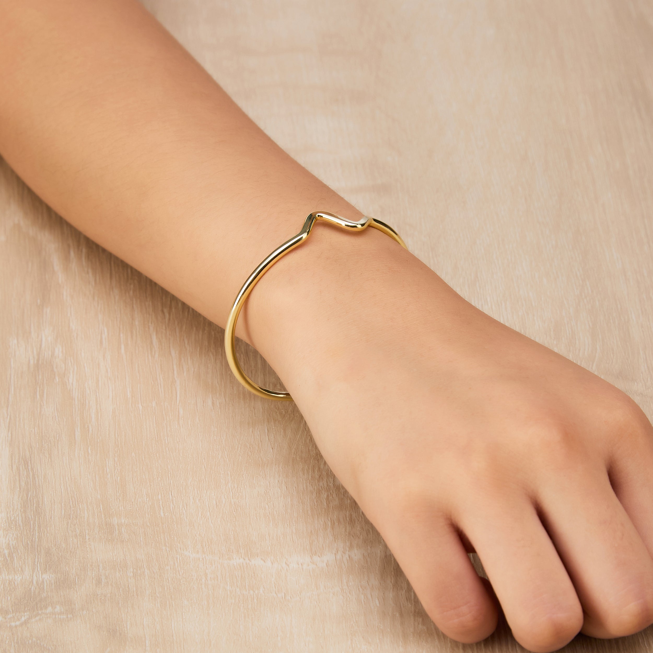 Gold Plated Wave Cuff Bangle