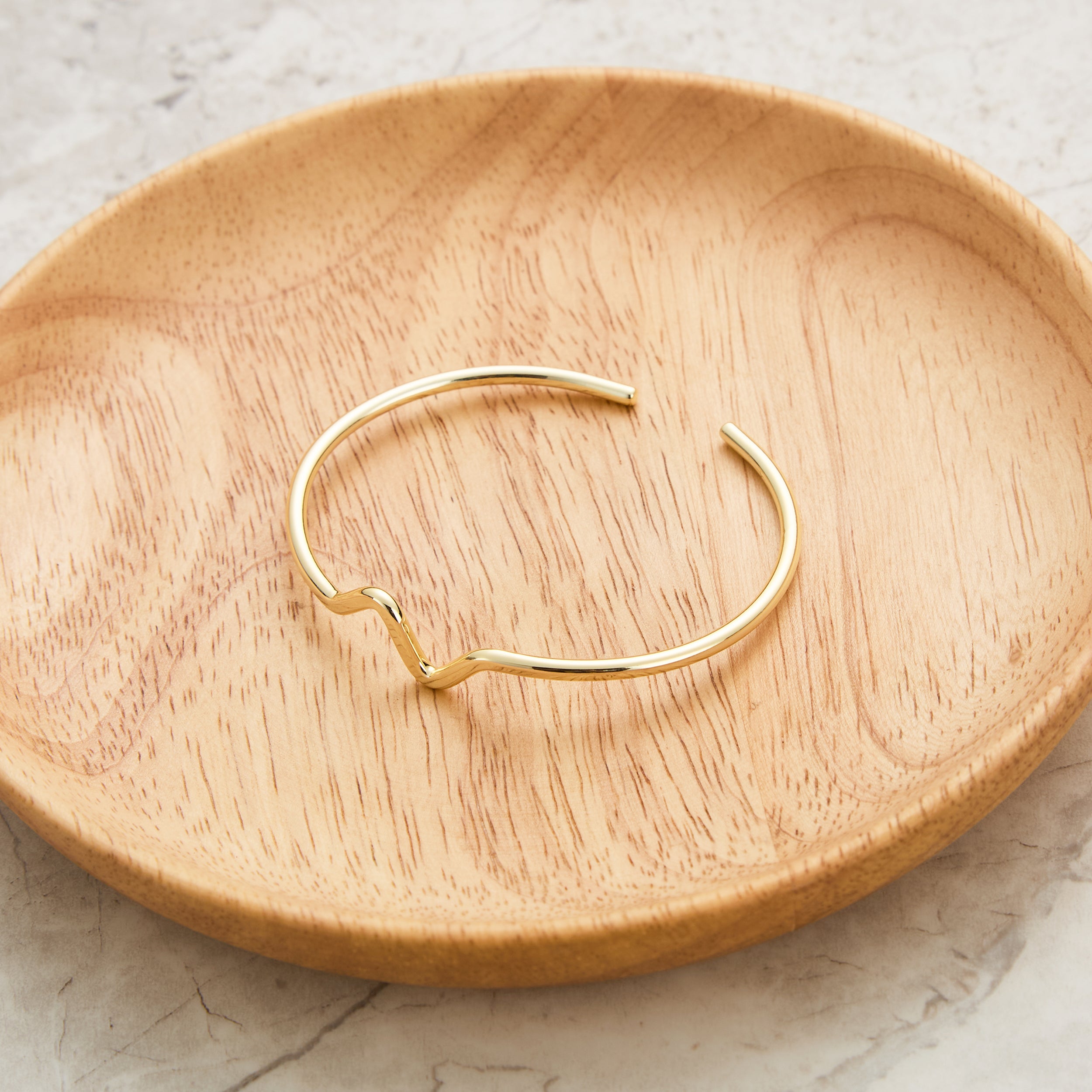 Gold Plated Wave Cuff Bangle