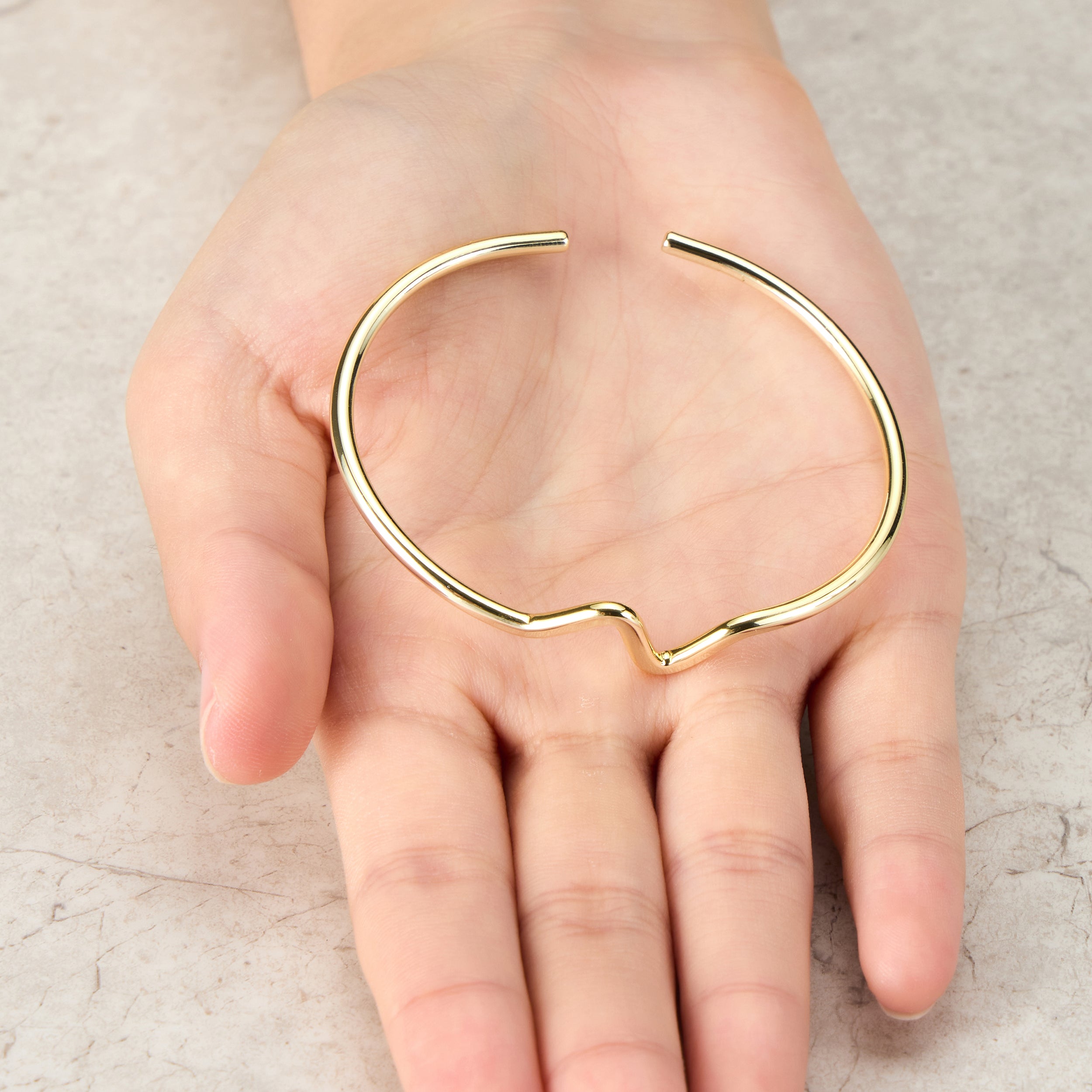 Gold Plated Wave Cuff Bangle