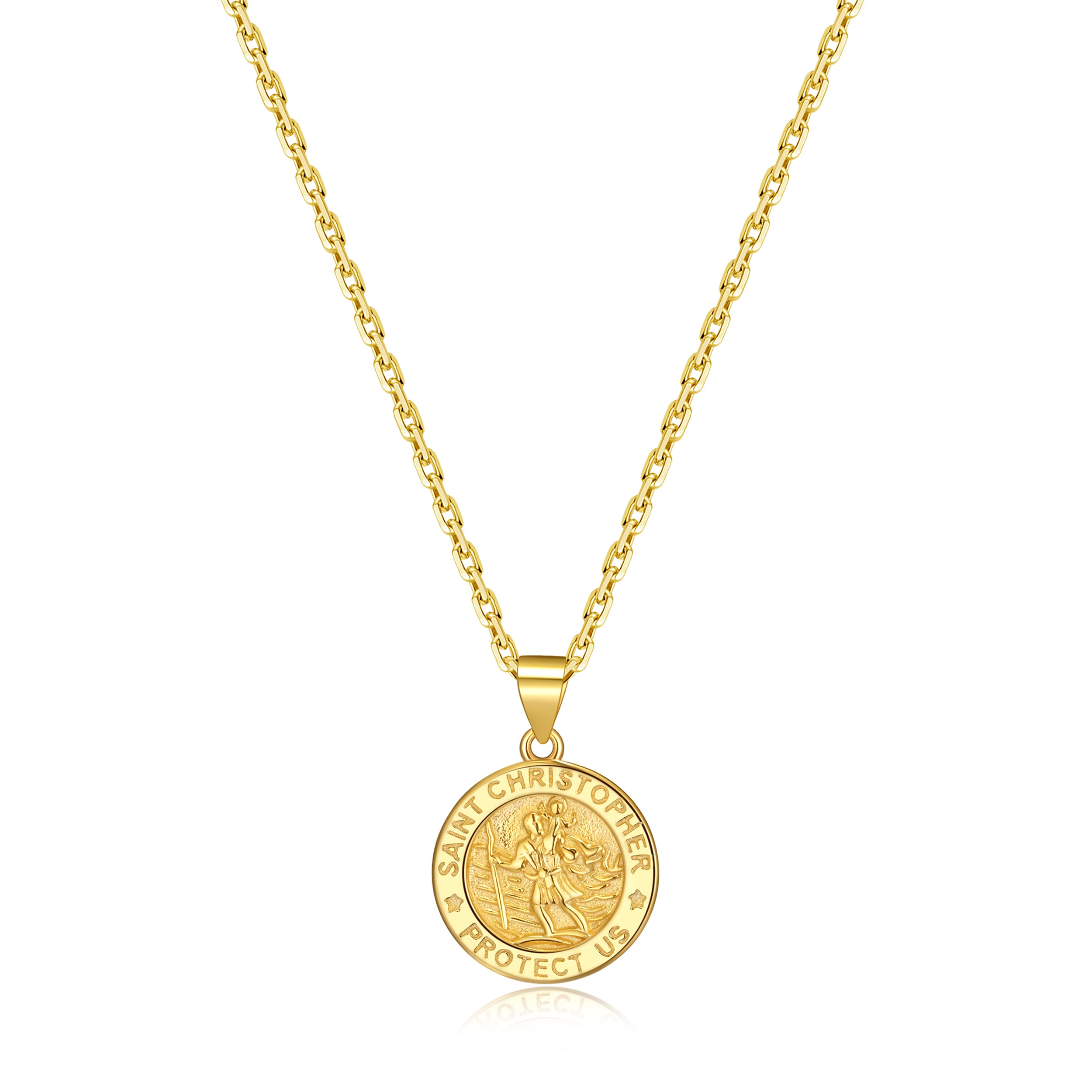 Gold Plated Sterling Silver St Christopher Necklace