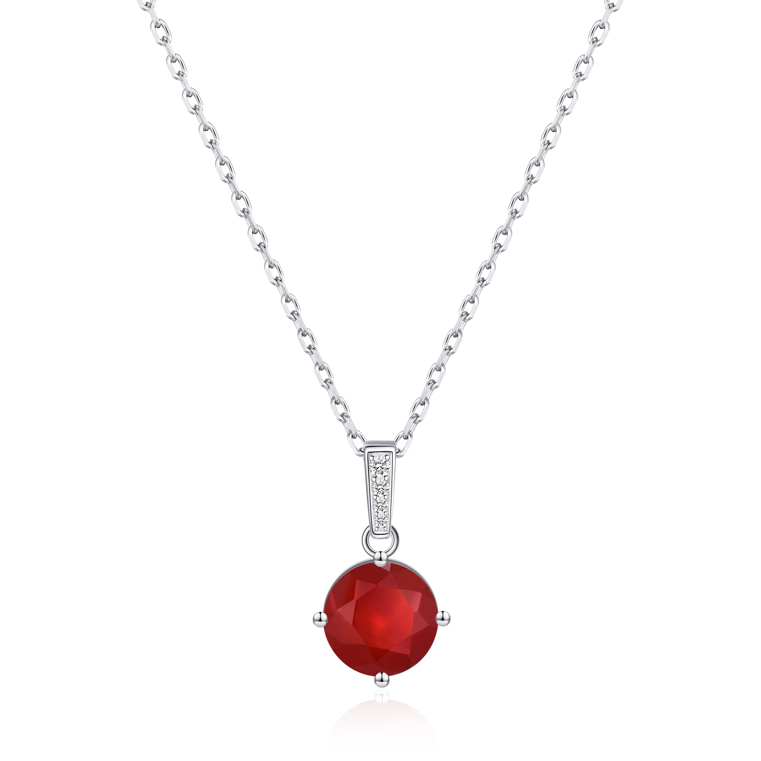 Sterling Silver Carnelian Gemstone Necklace