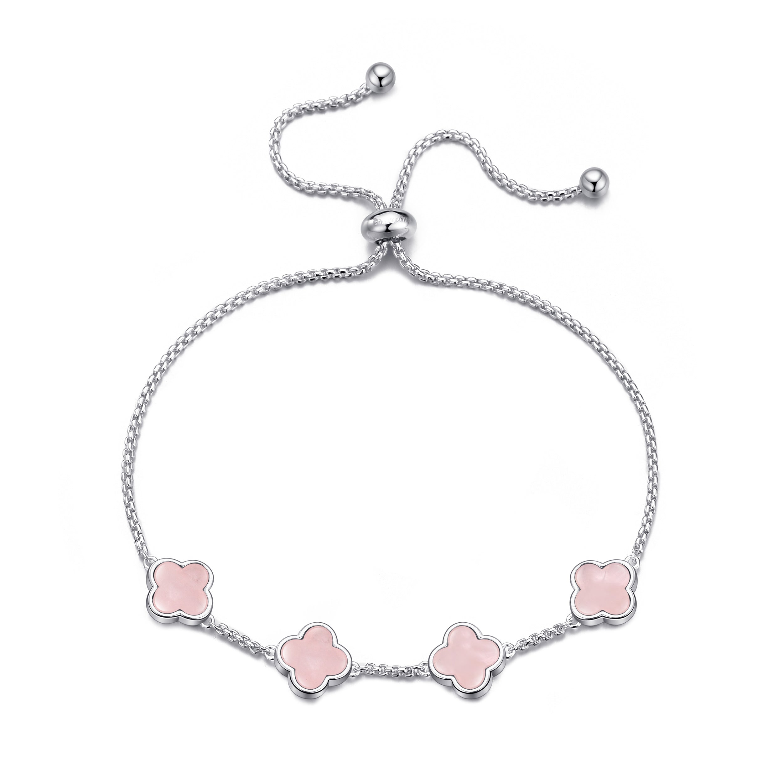 Rose Quartz Multi Clover Friendship Bracelet