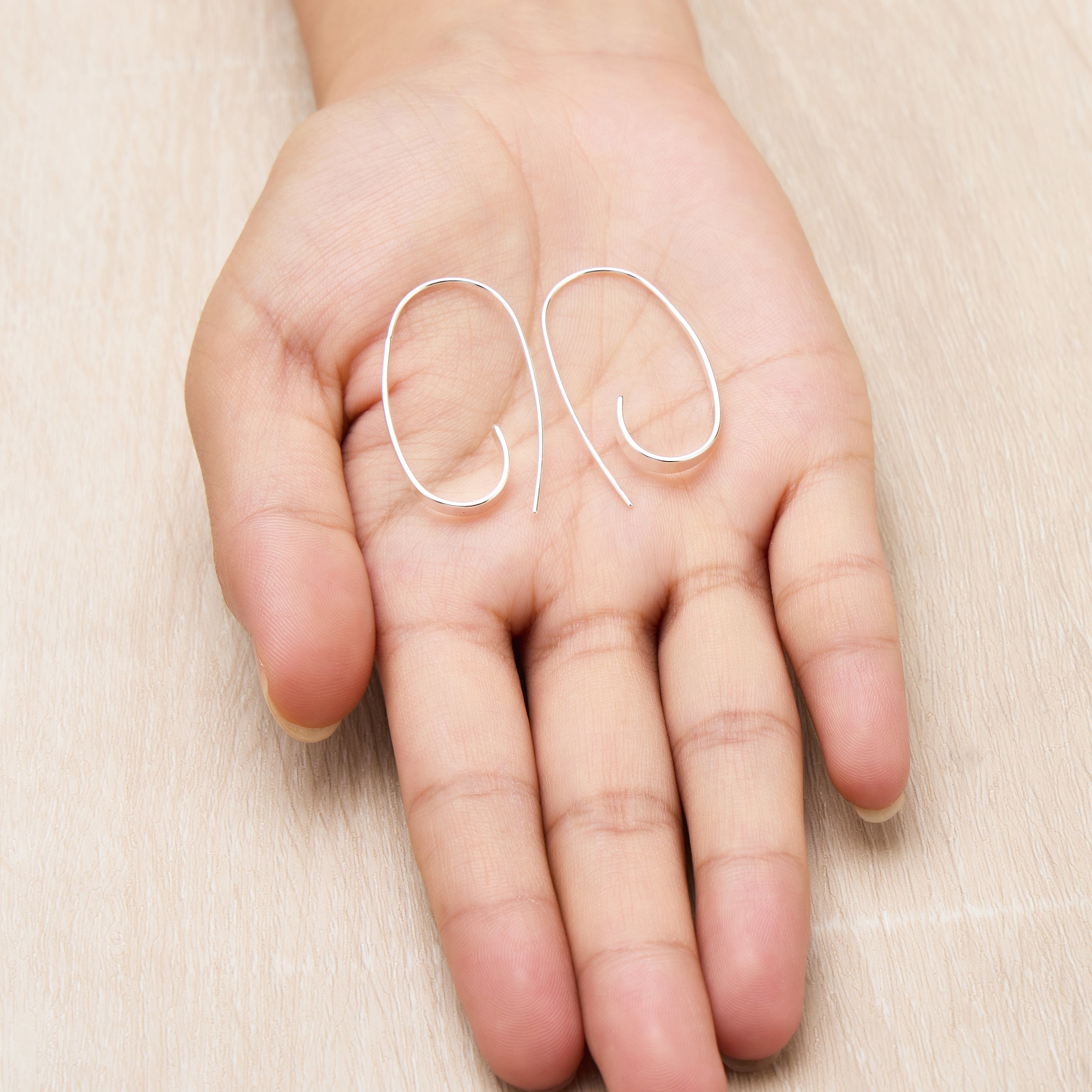 Sterling Silver Curved Earrings