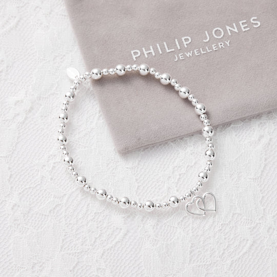 I Couldn't Say I Do Without You Heart Link Beaded Stretch Bracelet with Quote Card