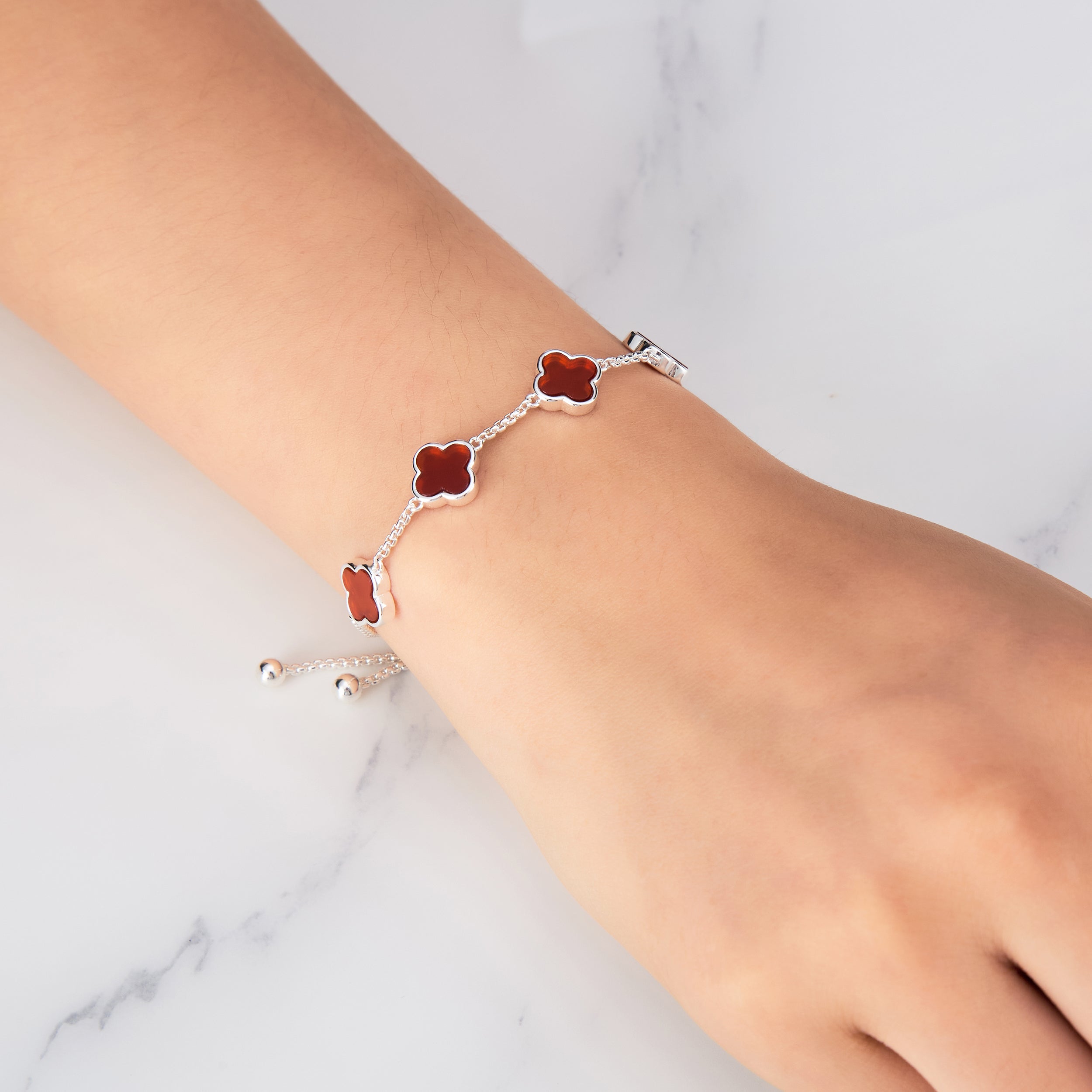 Carnelian Multi Clover Friendship Bracelet