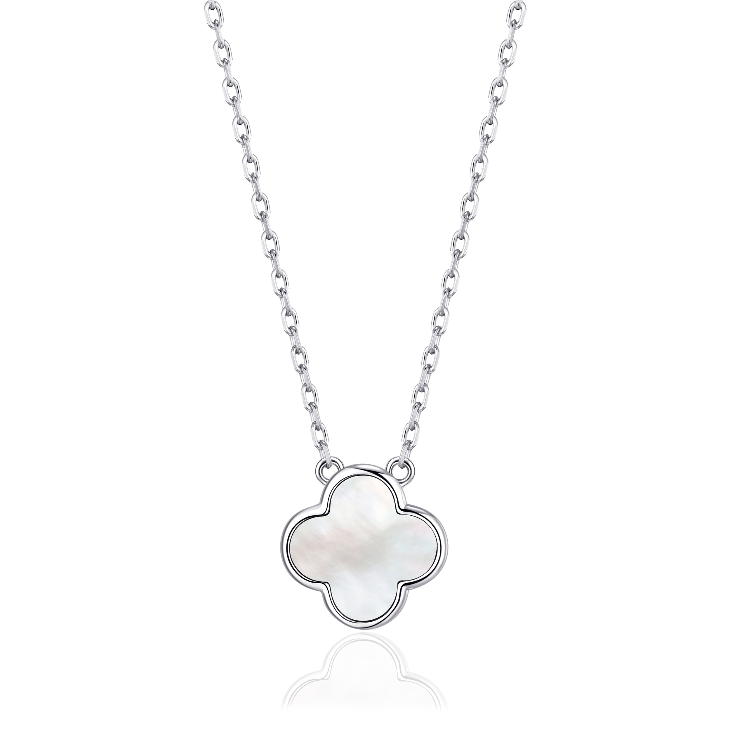 Mother of Pearl Gemstone Clover Necklace