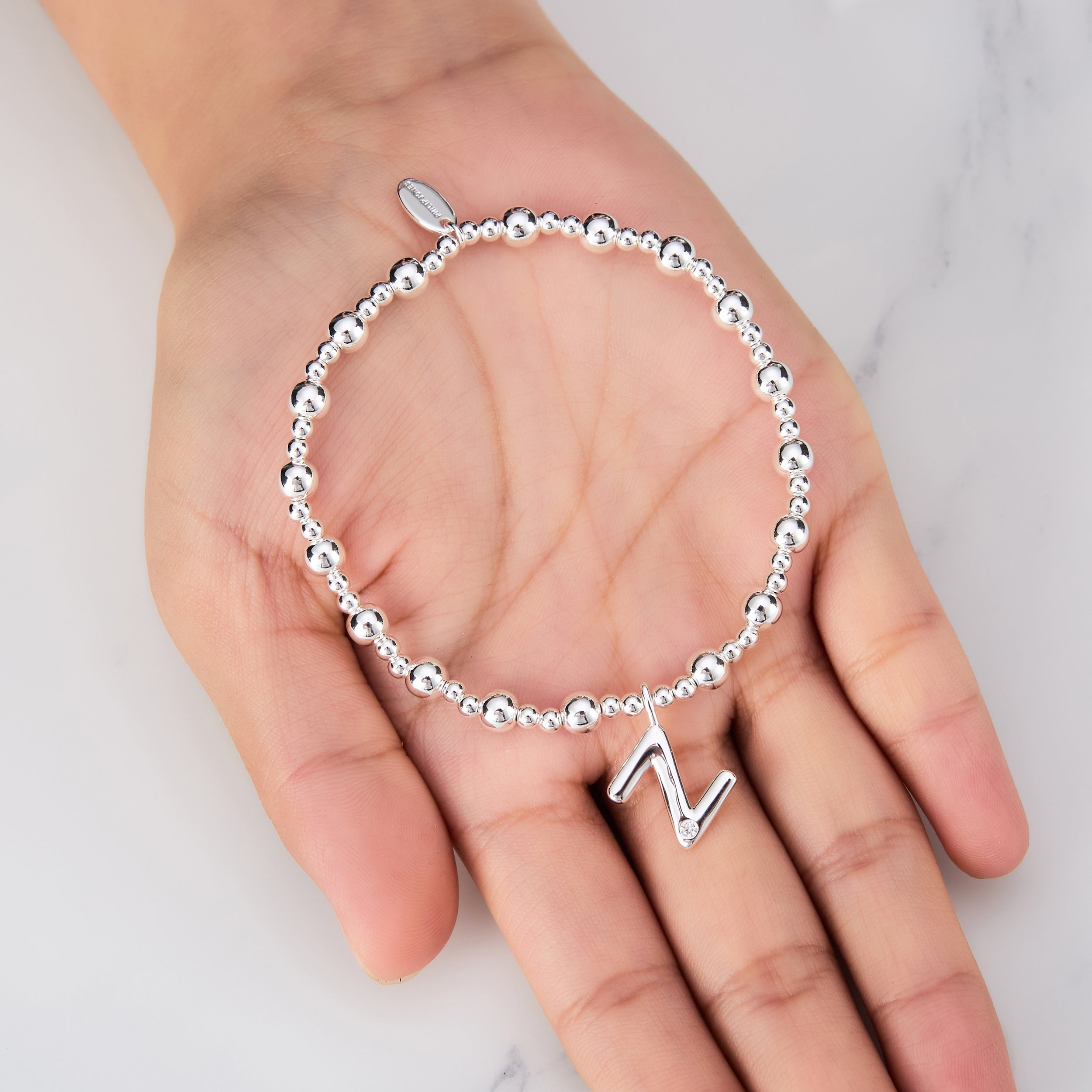 Letter Z Initial Stretch Bracelet Created with Zircondia® Crystals