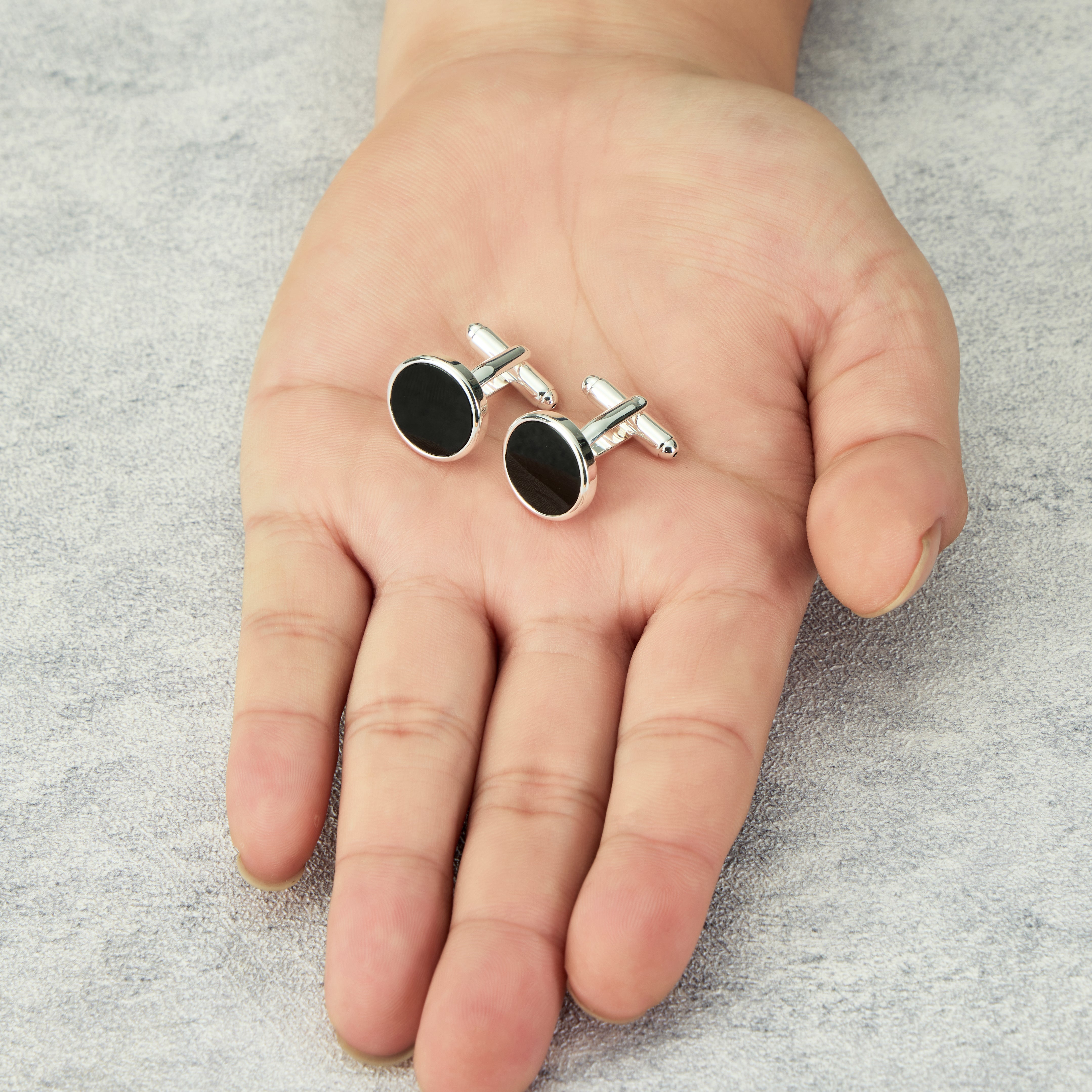 Men's I Couldn't Say I Do Without You Black Onyx Gemstone Cufflinks