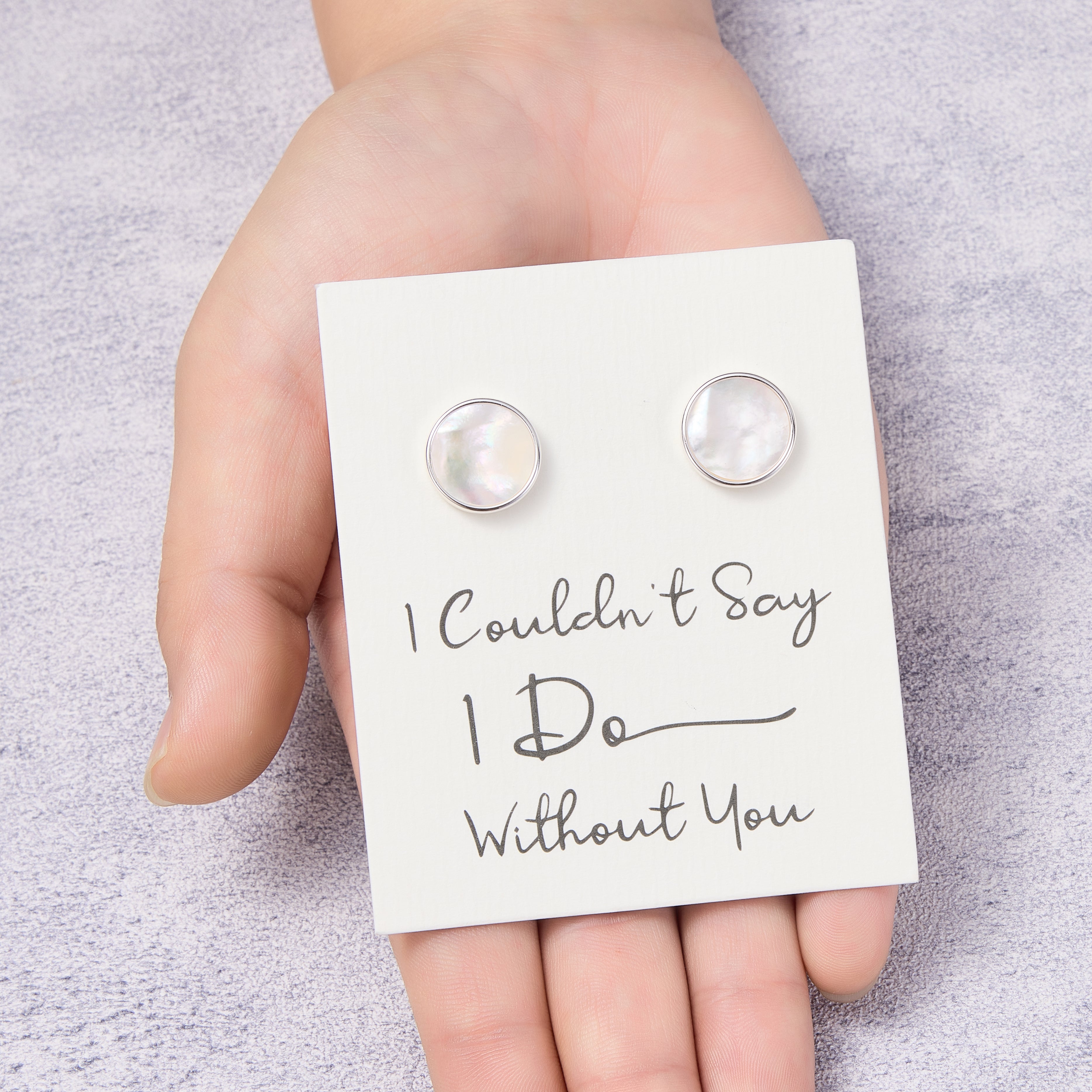 Men's I Couldn't Say I Do Without You Mother of Pearl Gemstone Cufflinks