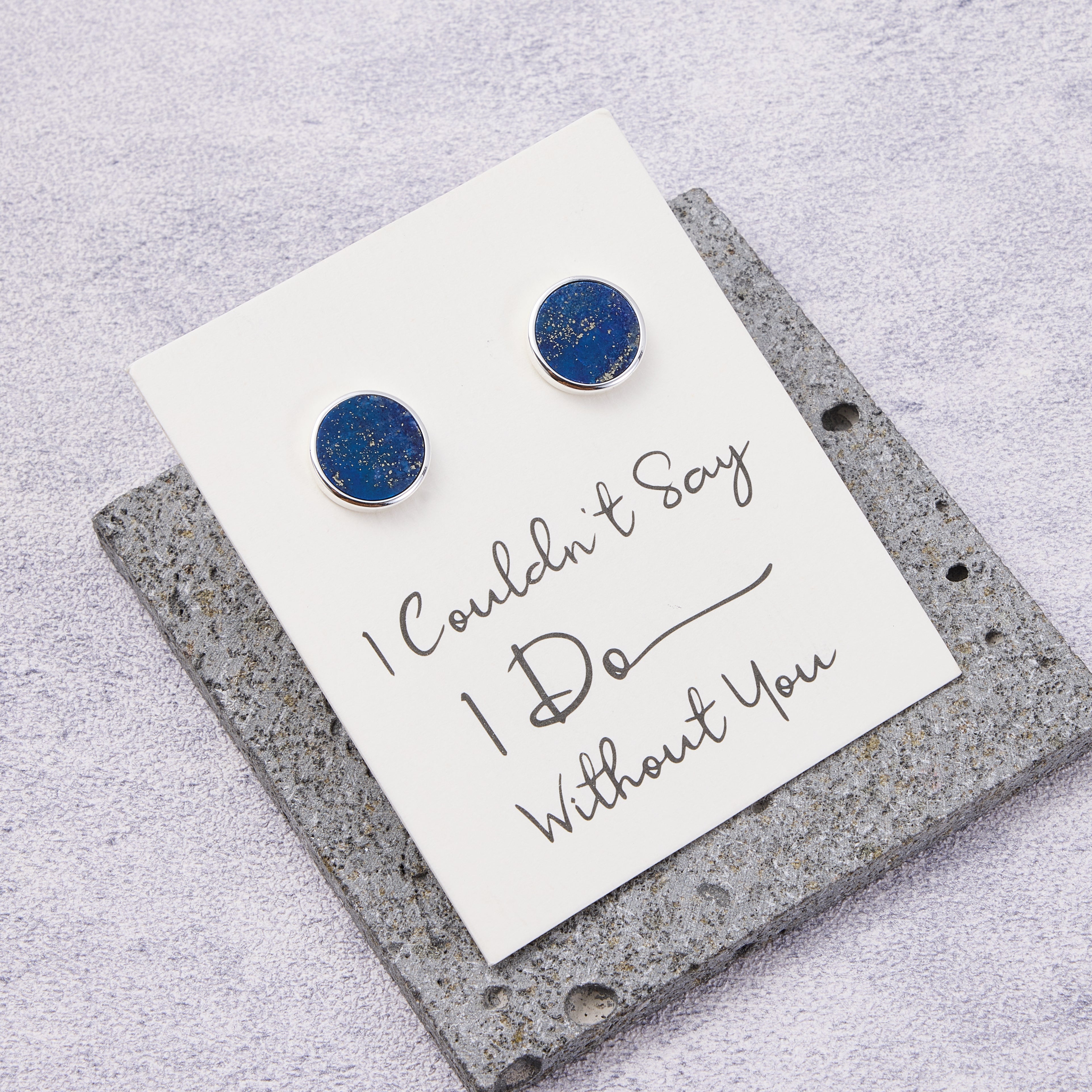 Men's I Couldn't Say I Do Without You Lapis Gemstone Cufflinks