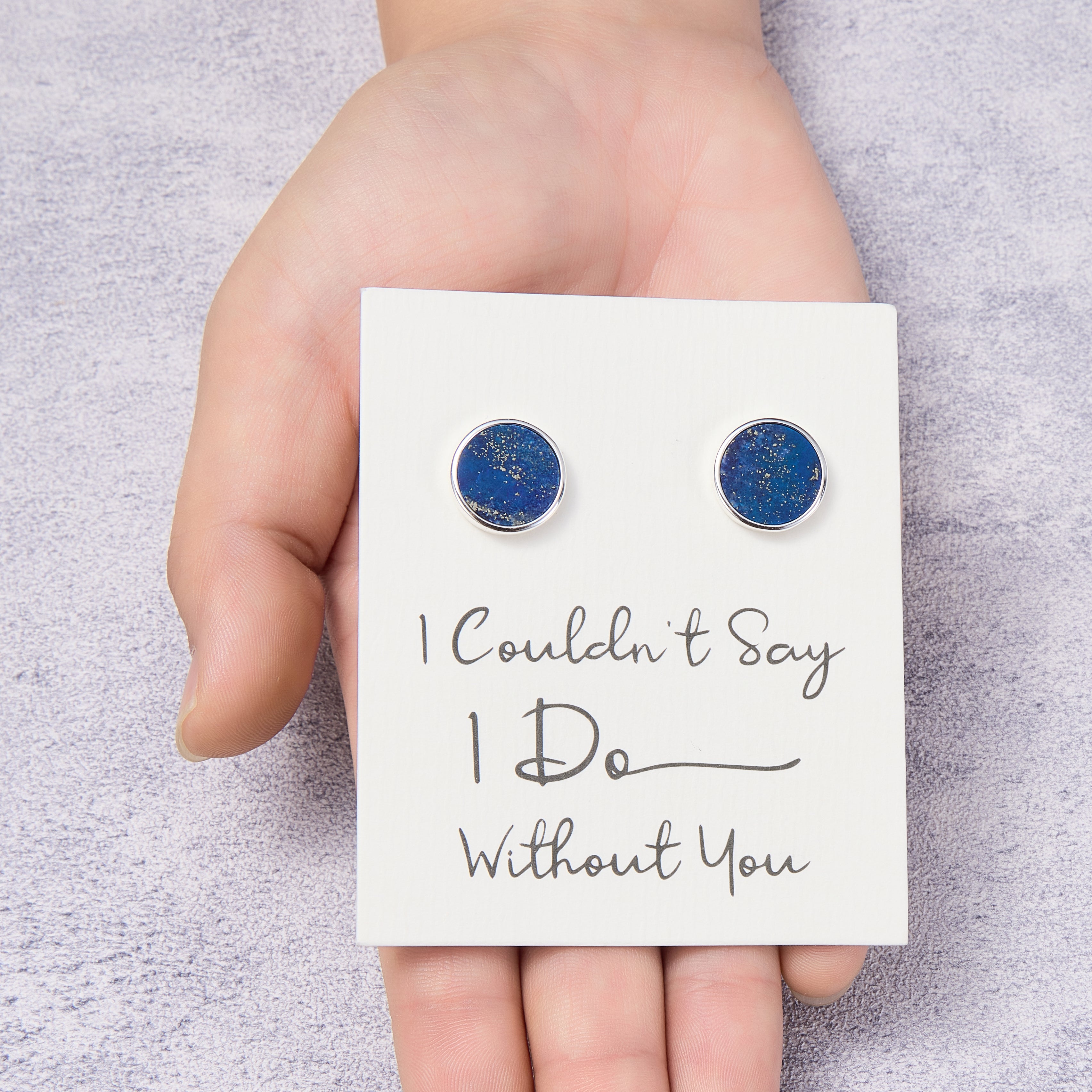 Men's I Couldn't Say I Do Without You Lapis Gemstone Cufflinks