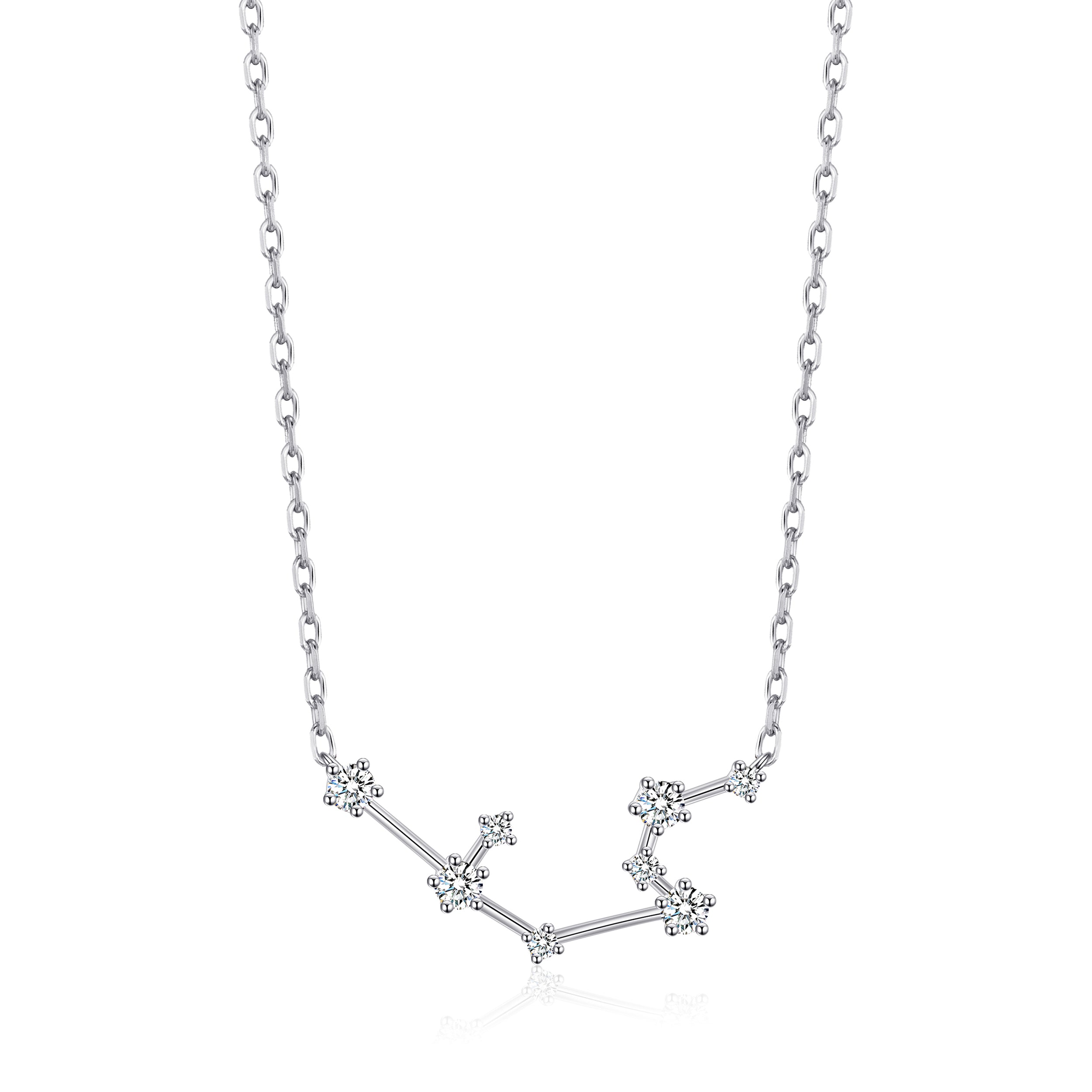 Aquarius Star Sign Zodiac Constellation Necklace and Quote Card with Zircondia® Crystals