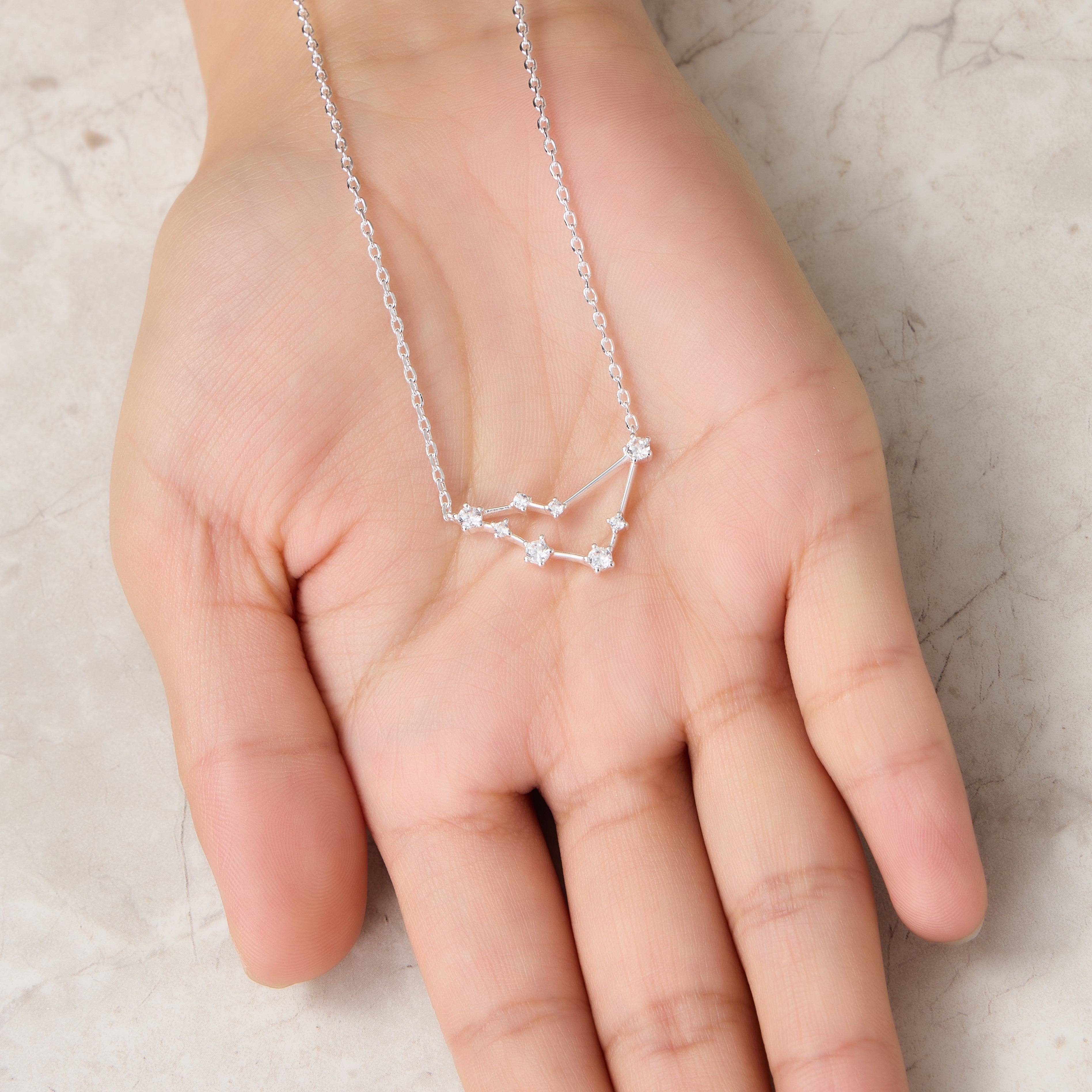 Capricorn Star Sign Zodiac Constellation Necklace with Zircondia® Crystals