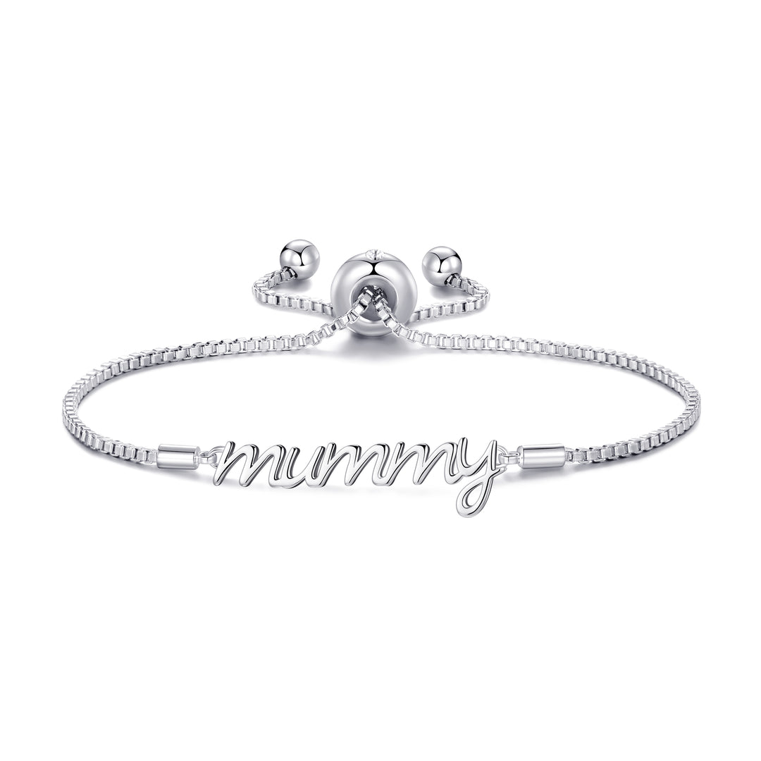 Silver Plated Mummy Bracelet Created with Zircondia® Crystals with Gift Box