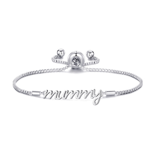 Silver Plated Mummy Bracelet Created with Zircondia® Crystals with Gift Box