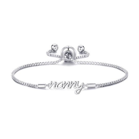Silver Plated Nanny Bracelet Created with Zircondia® Crystals with Gift Box