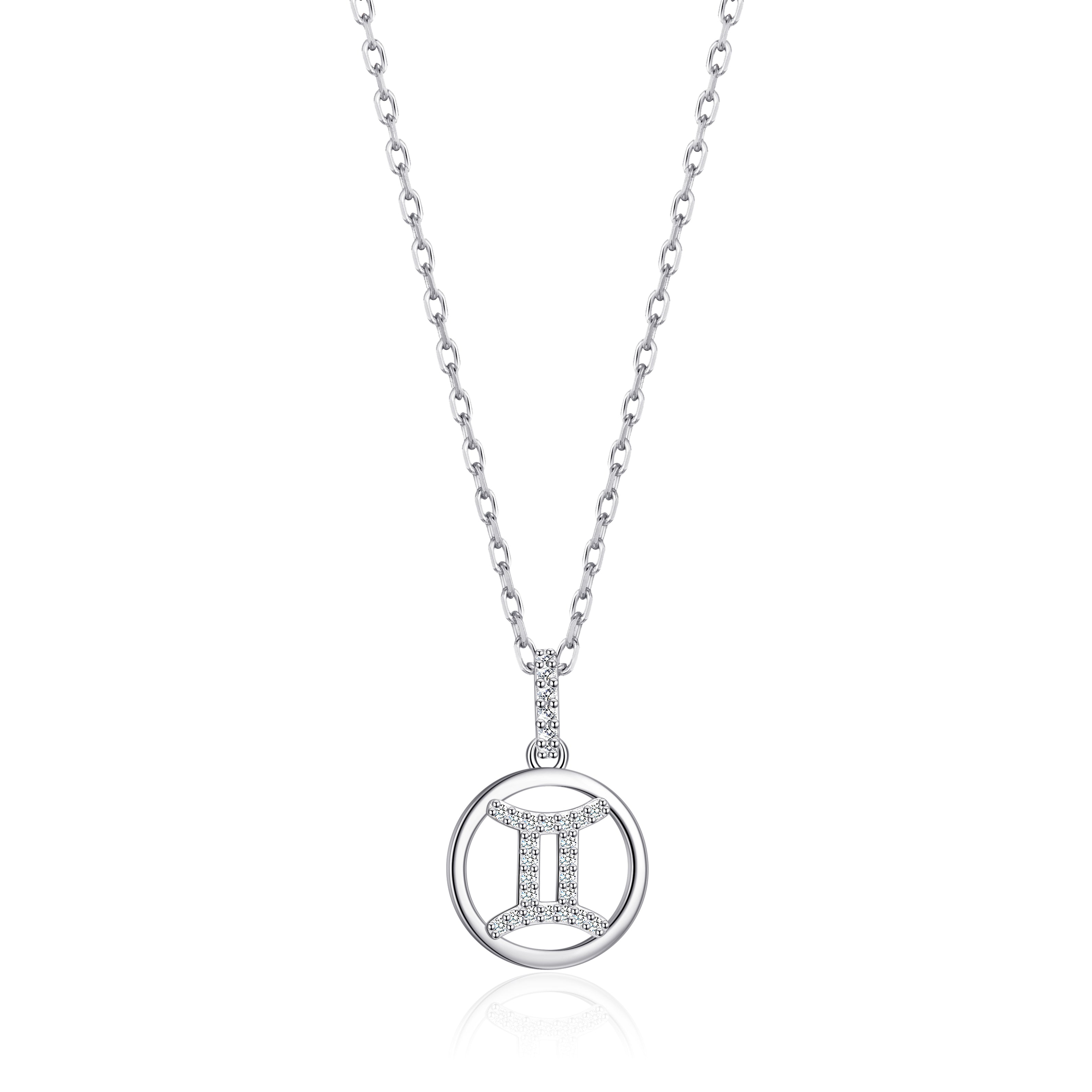 Gemini Star Sign Zodiac Necklace and Quote Card with Zircondia® Crystals