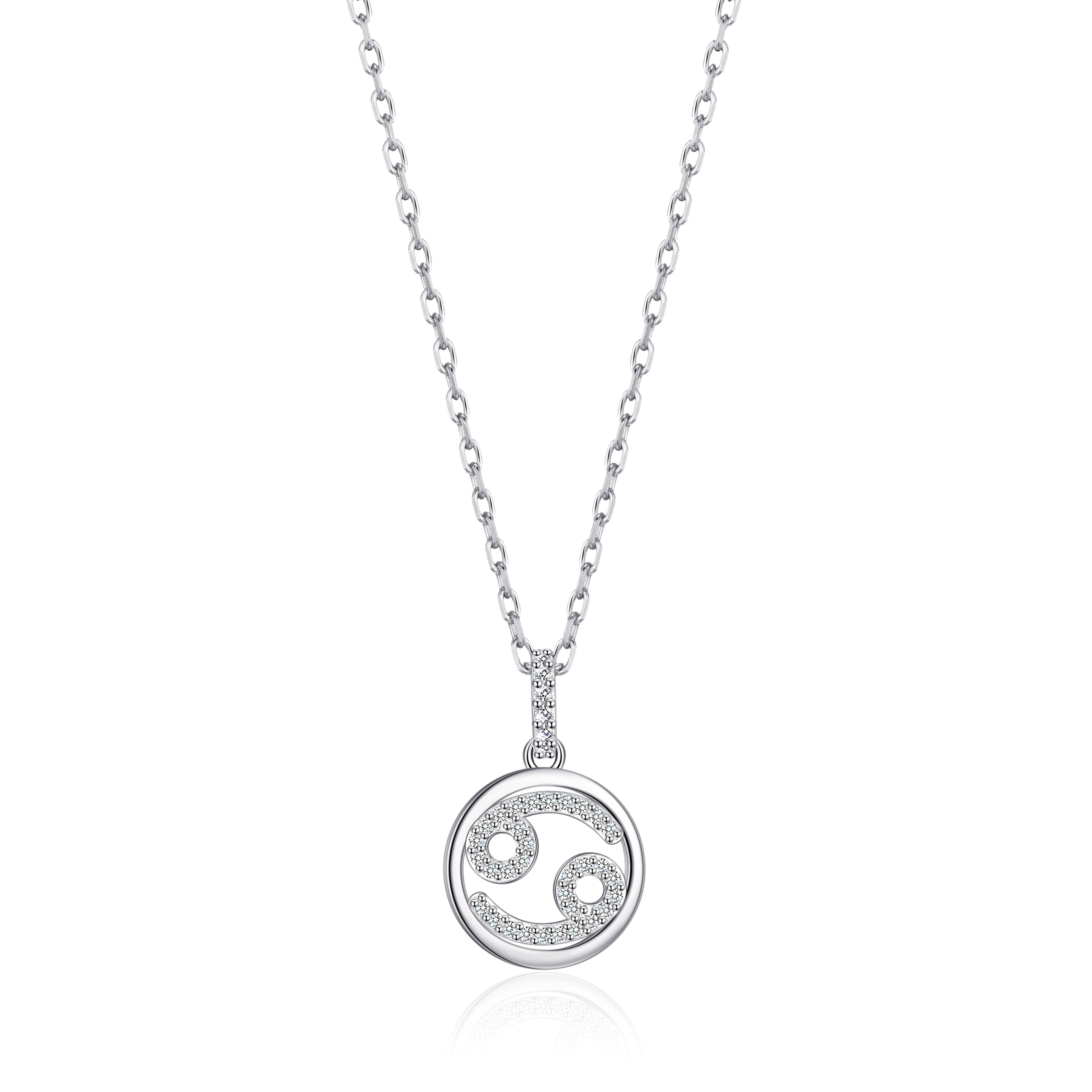 Cancer Star Sign Zodiac Necklace and Quote Card with Zircondia® Crystals