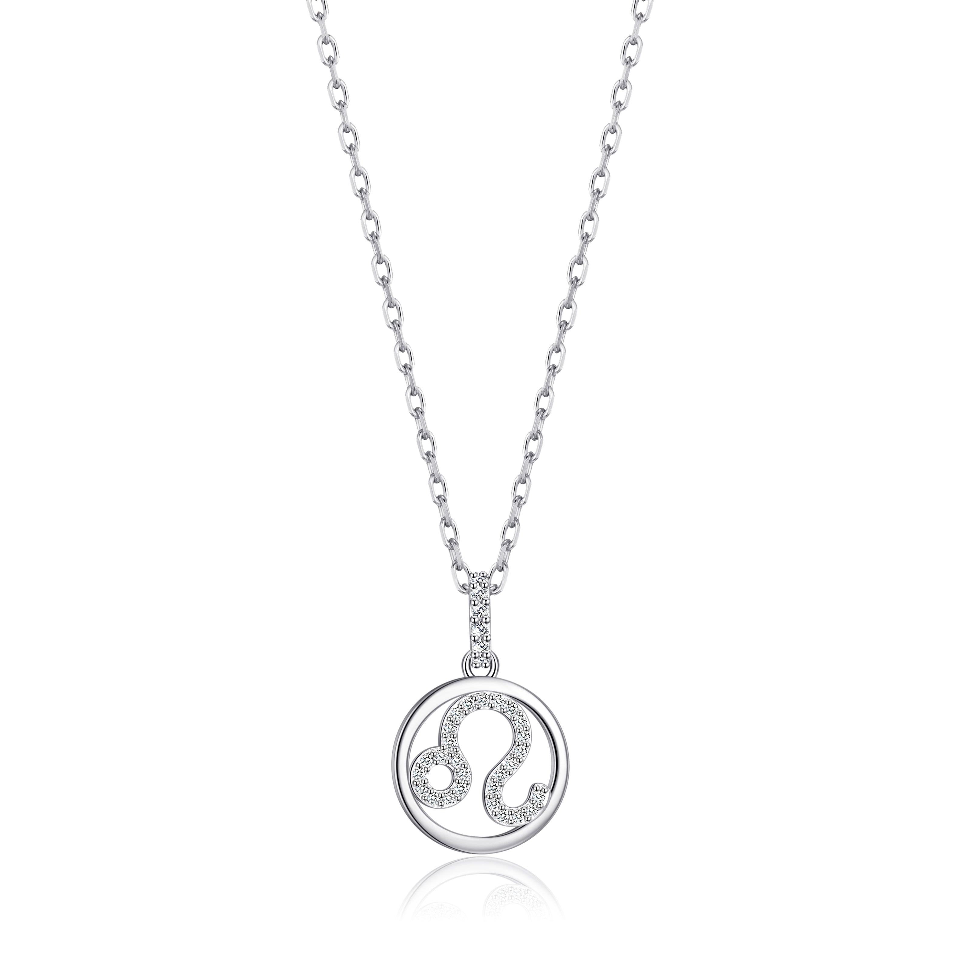 Leo Star Sign Zodiac Necklace with Zircondia® Crystals