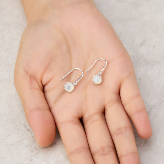 Mother of Pearl Drop Earrings with Quote Card