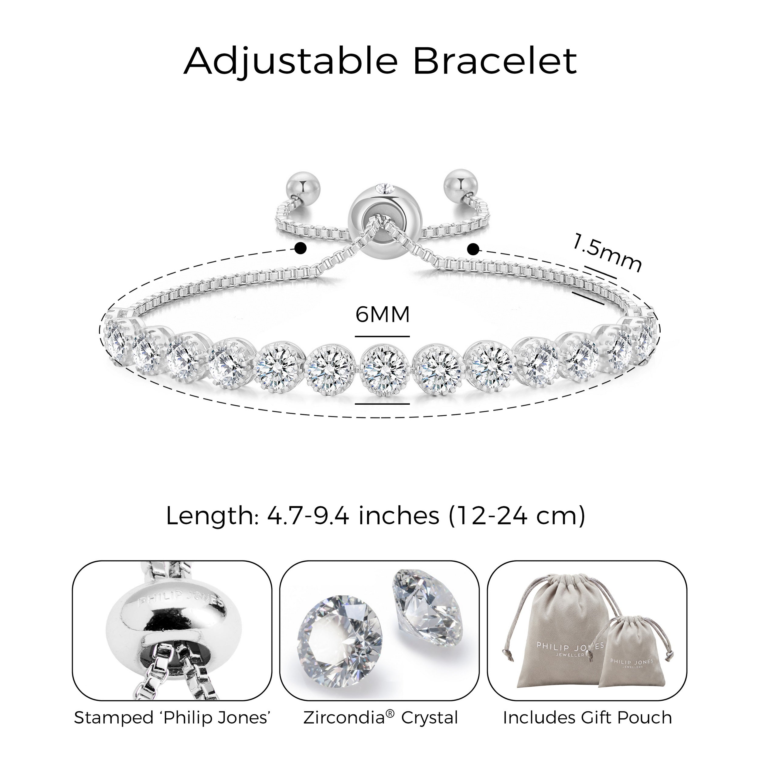 Crystal Friendship Quote Bracelet with Zircondia® Crystals