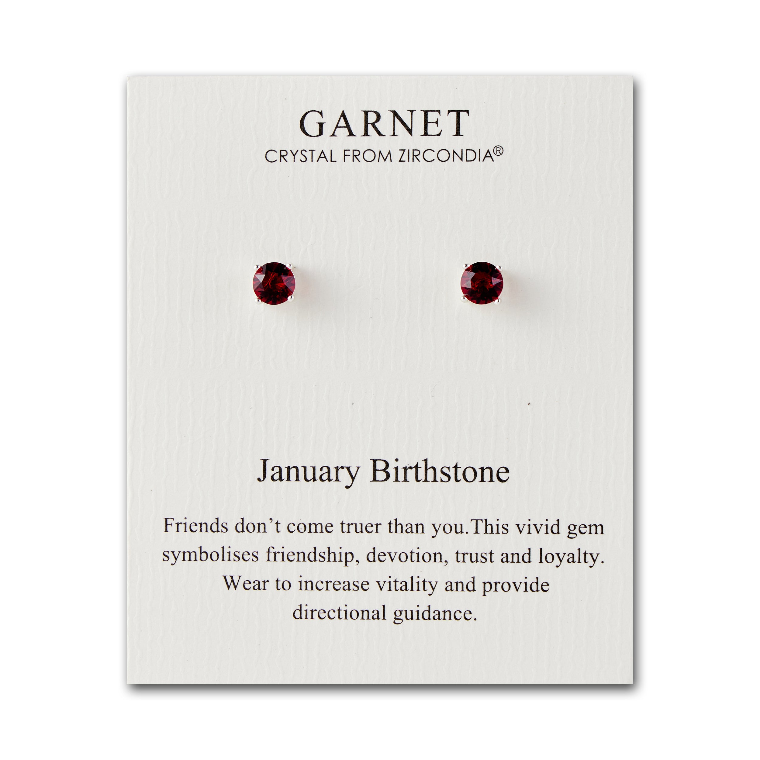 January (Garnet) Birthstone Earrings Created with Zircondia® Crystals