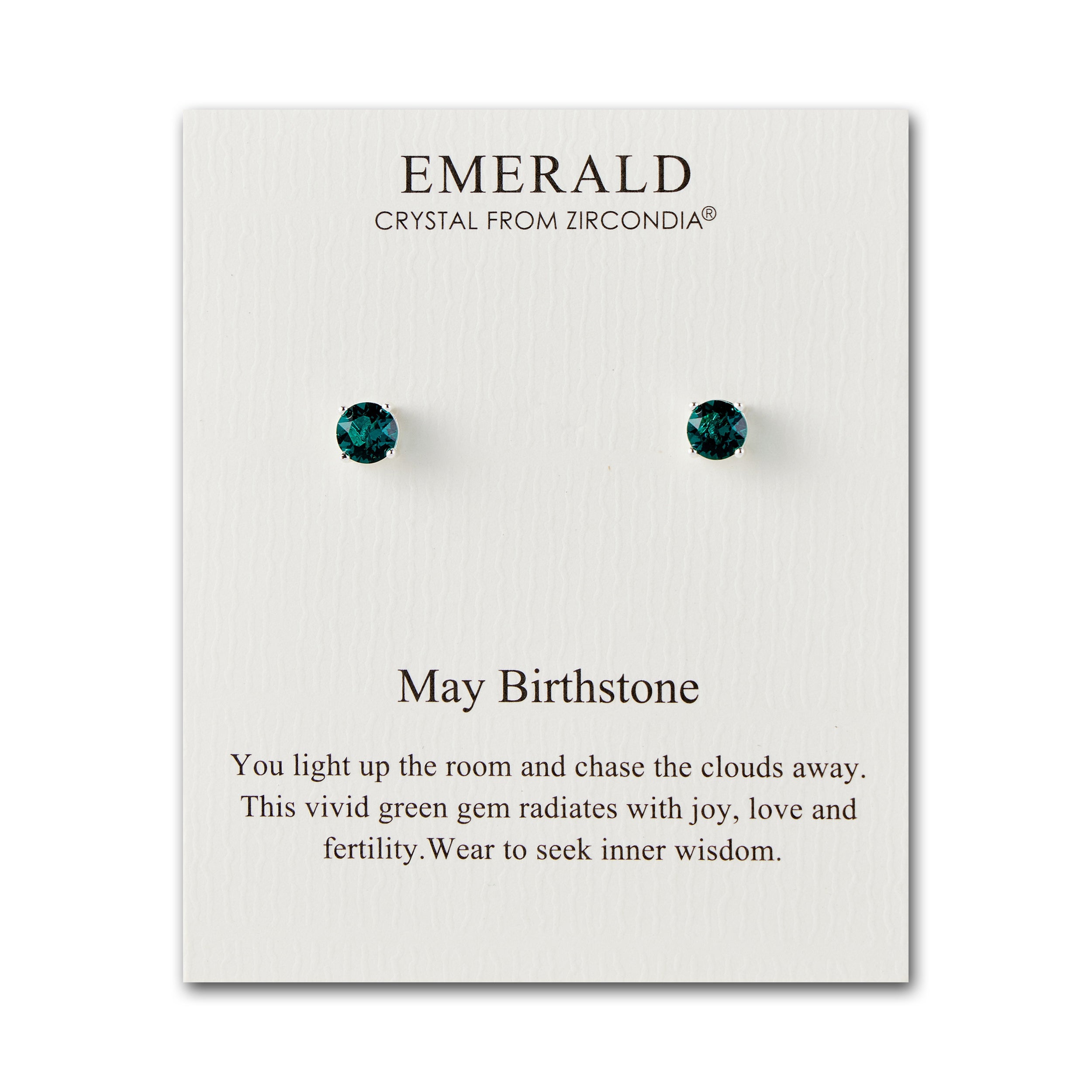 May (Emerald) Birthstone Earrings Created with Zircondia® Crystals